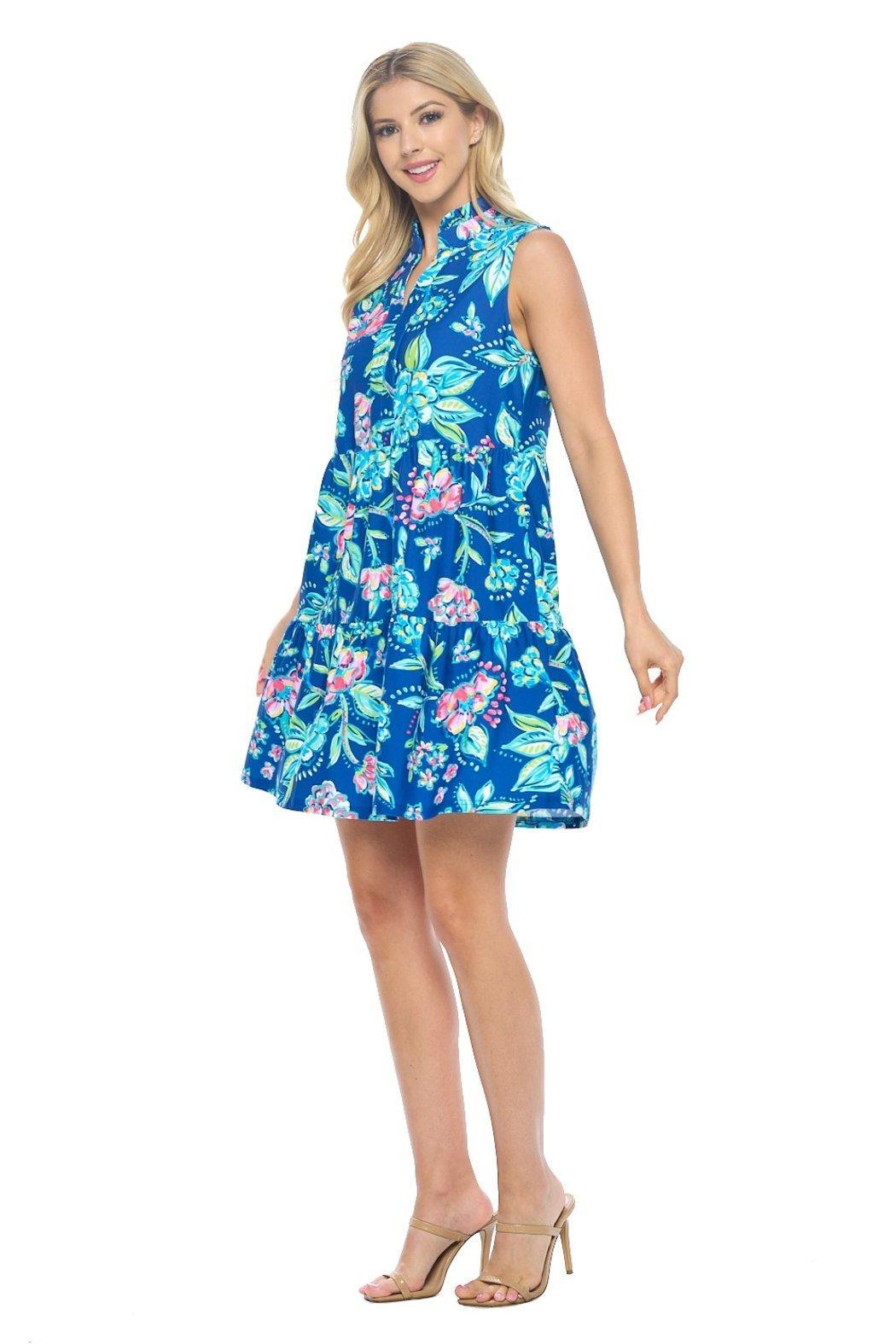 Navy Tiered Dress Product Image