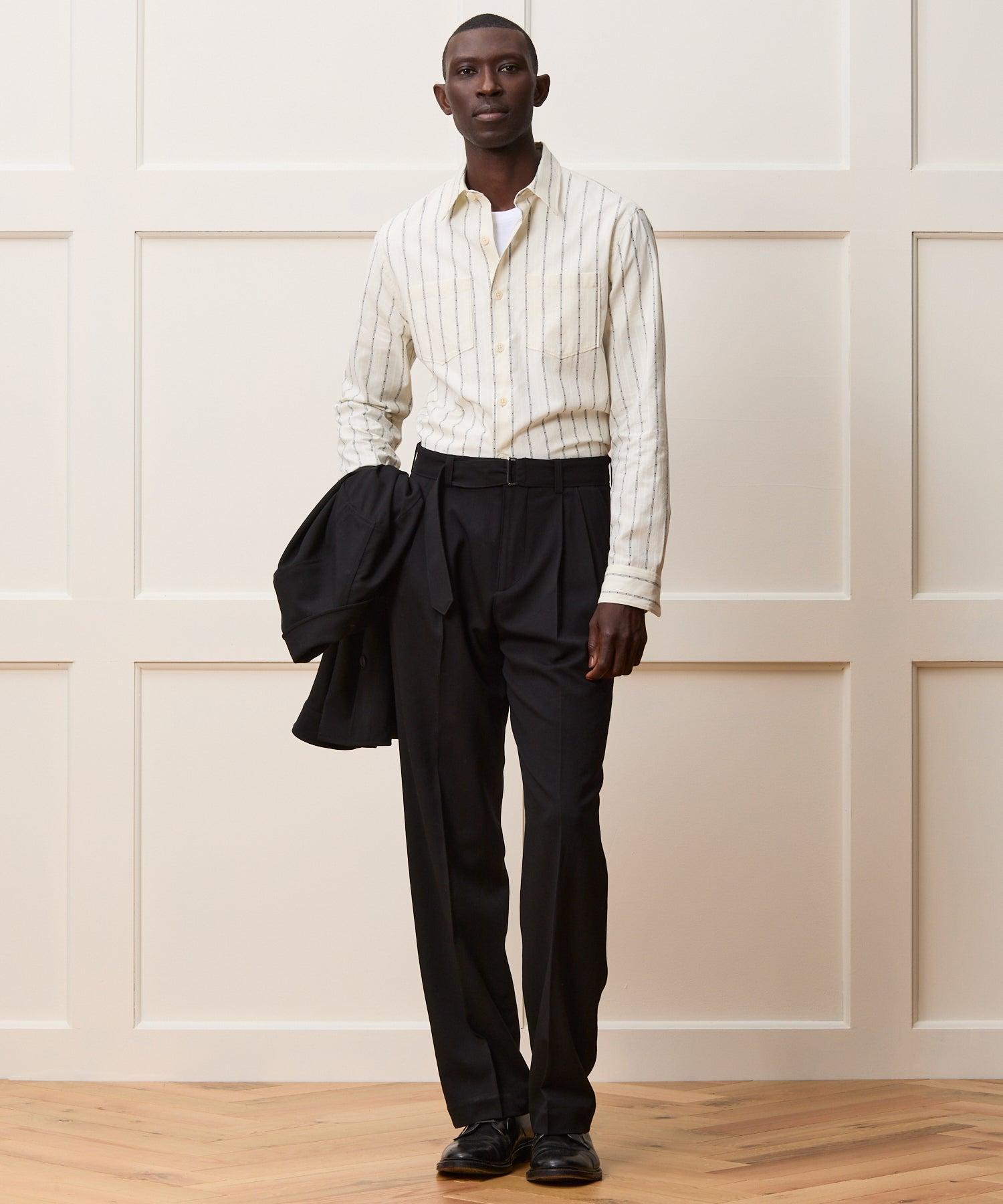 Cotton Dobby Point Collar Shirt Product Image
