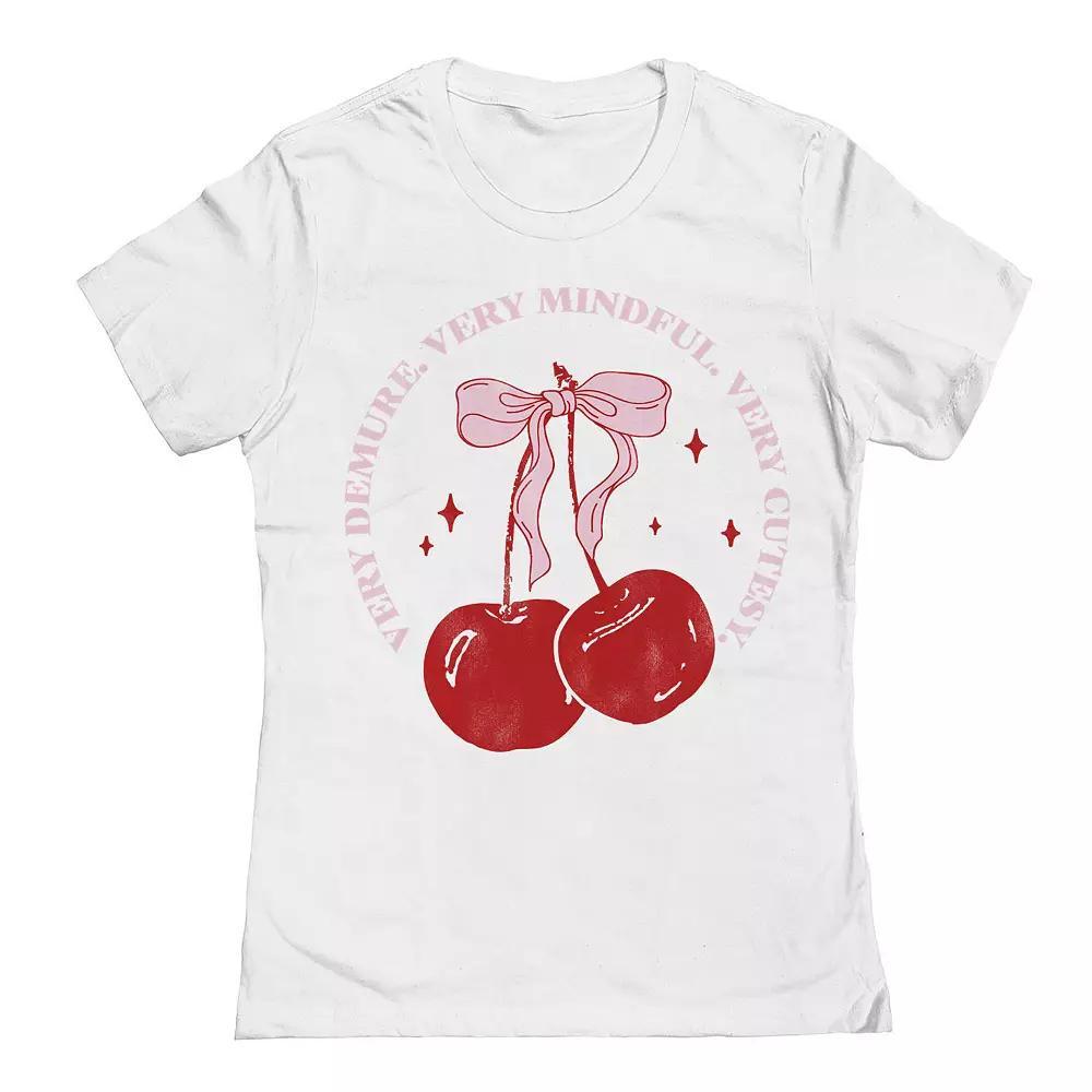 Juniors Grayson Threads The Label Very Demure Cherries Graphic Tee, Girls Product Image