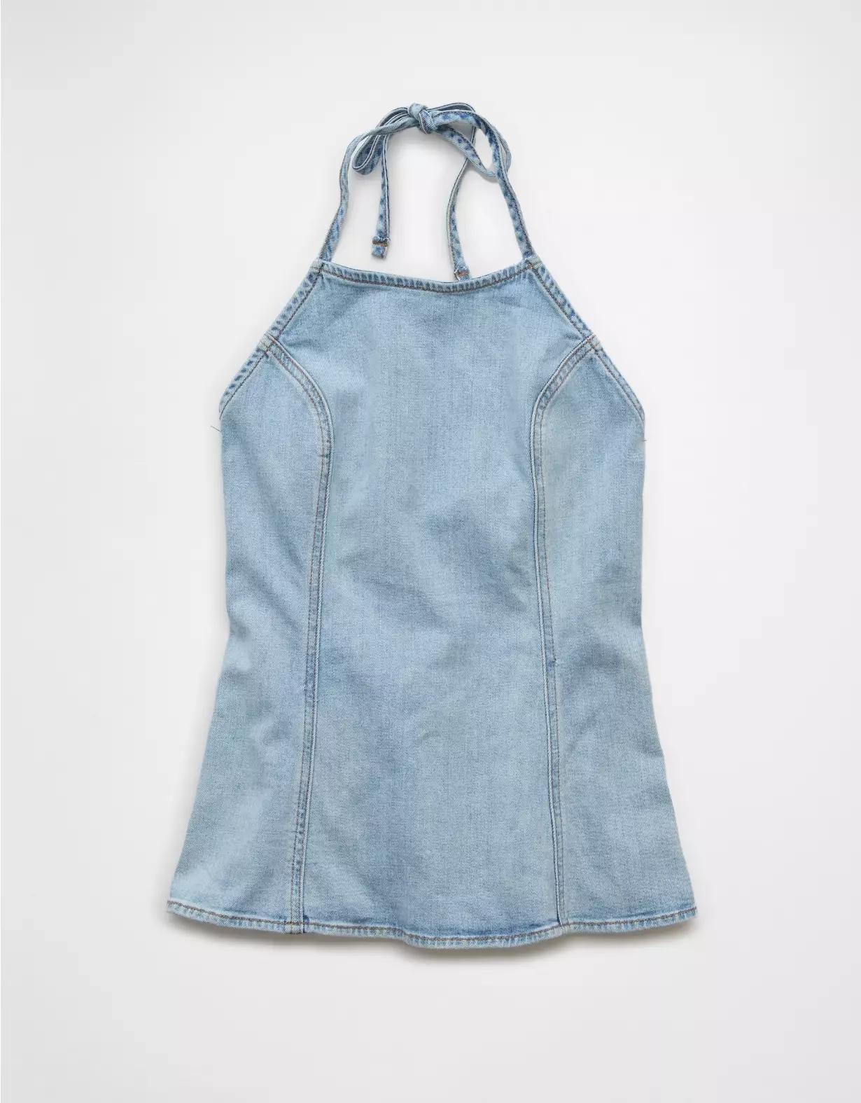 AE Denim Halter Top Product Image