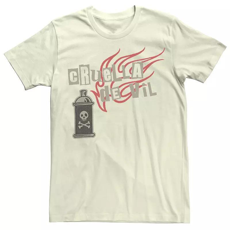 Disney's Cruella De Vil Men's Spray Paint Logo Tee, Size: XXL, White Product Image
