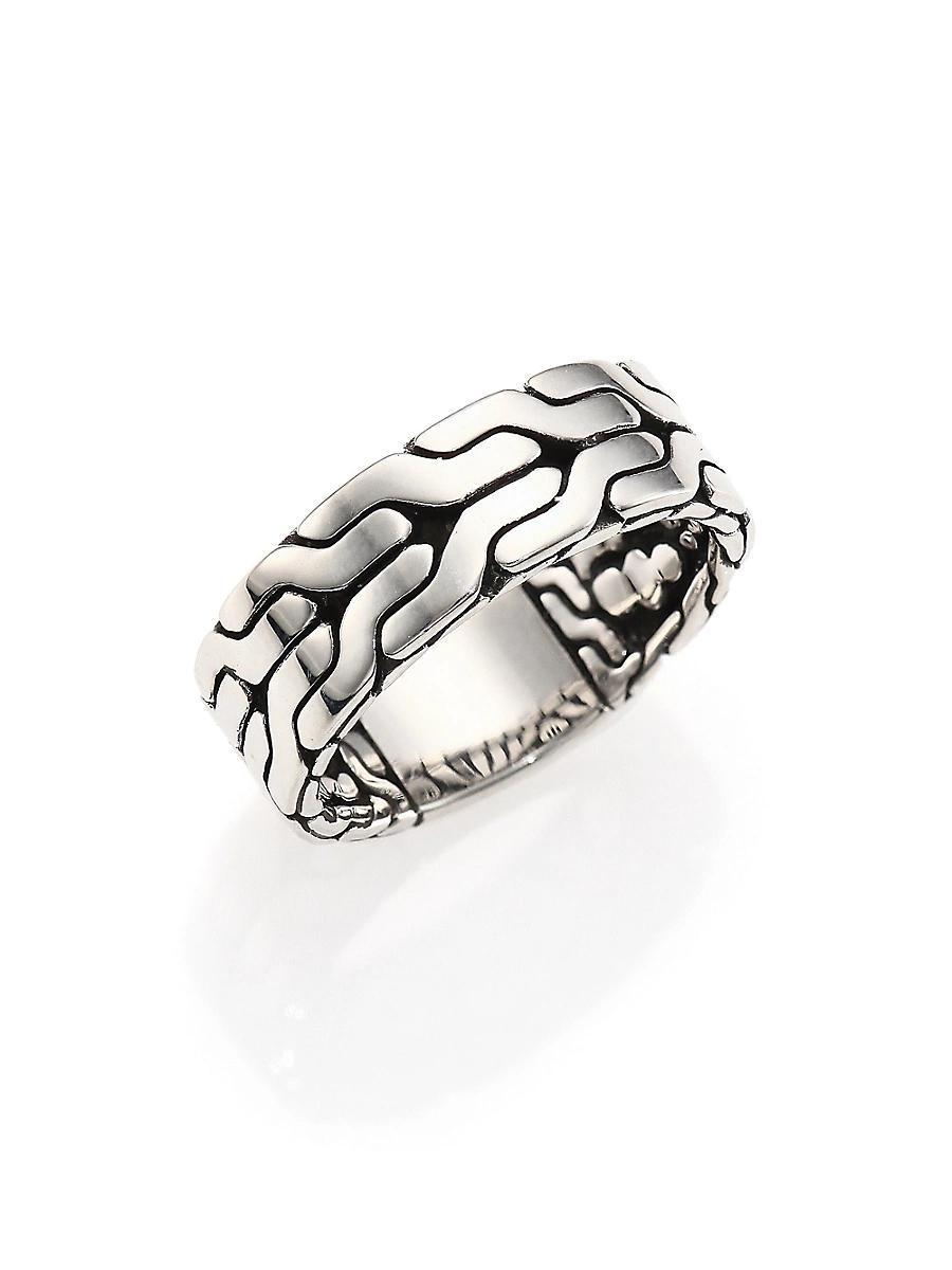 Mens Chain Classic Silver Band Ring Product Image