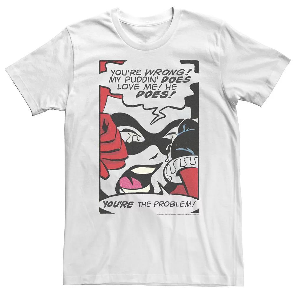 Big & Tall DC Comics Batman Harley Quinn Retro Comic Poster Tee, Men's, Size: 5XL, White Product Image