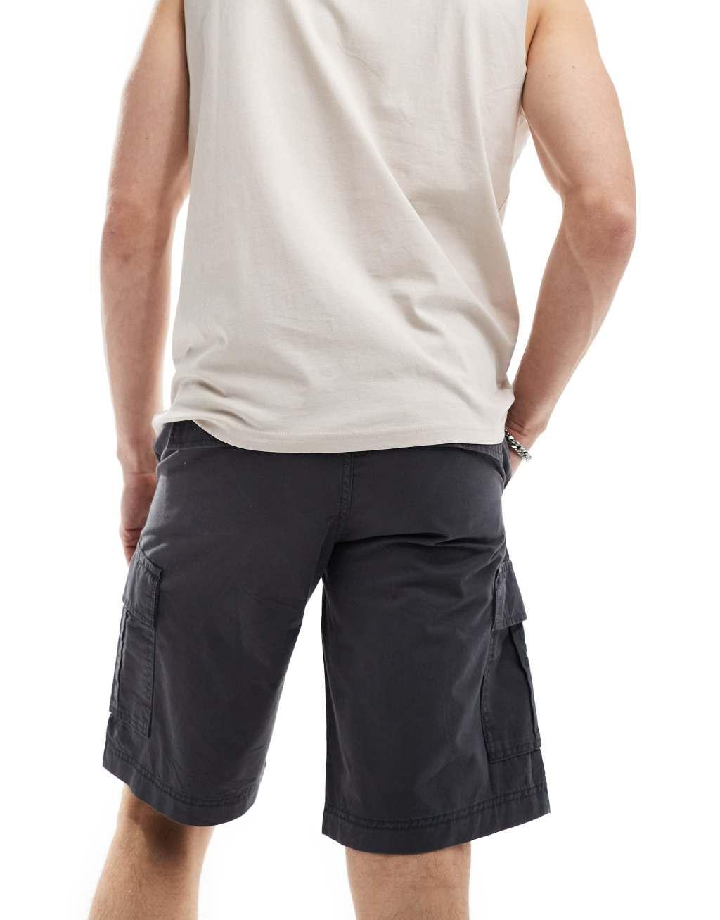Jack & Jones 2 pack cargo shorts in light gray and dark gray  Product Image