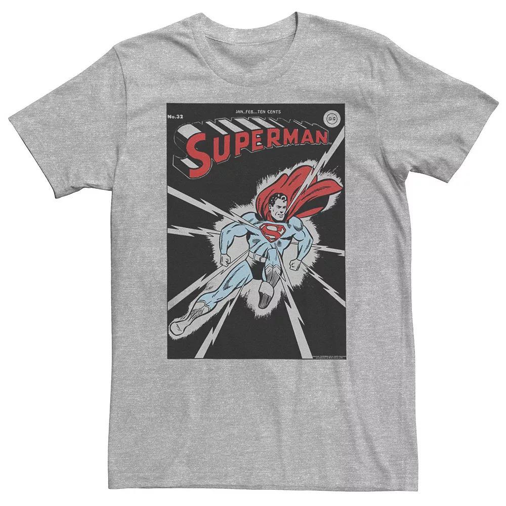 Big & Tall DC Comics Superman No. 32 Comic Cover Poster Tee, Men's, Size: Large Tall, Athletic Grey Product Image