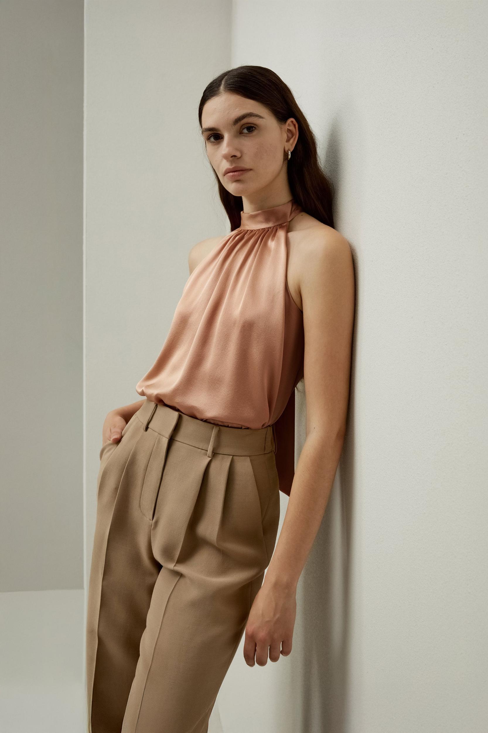 Graceful Breeze Silk Halter Top Product Image