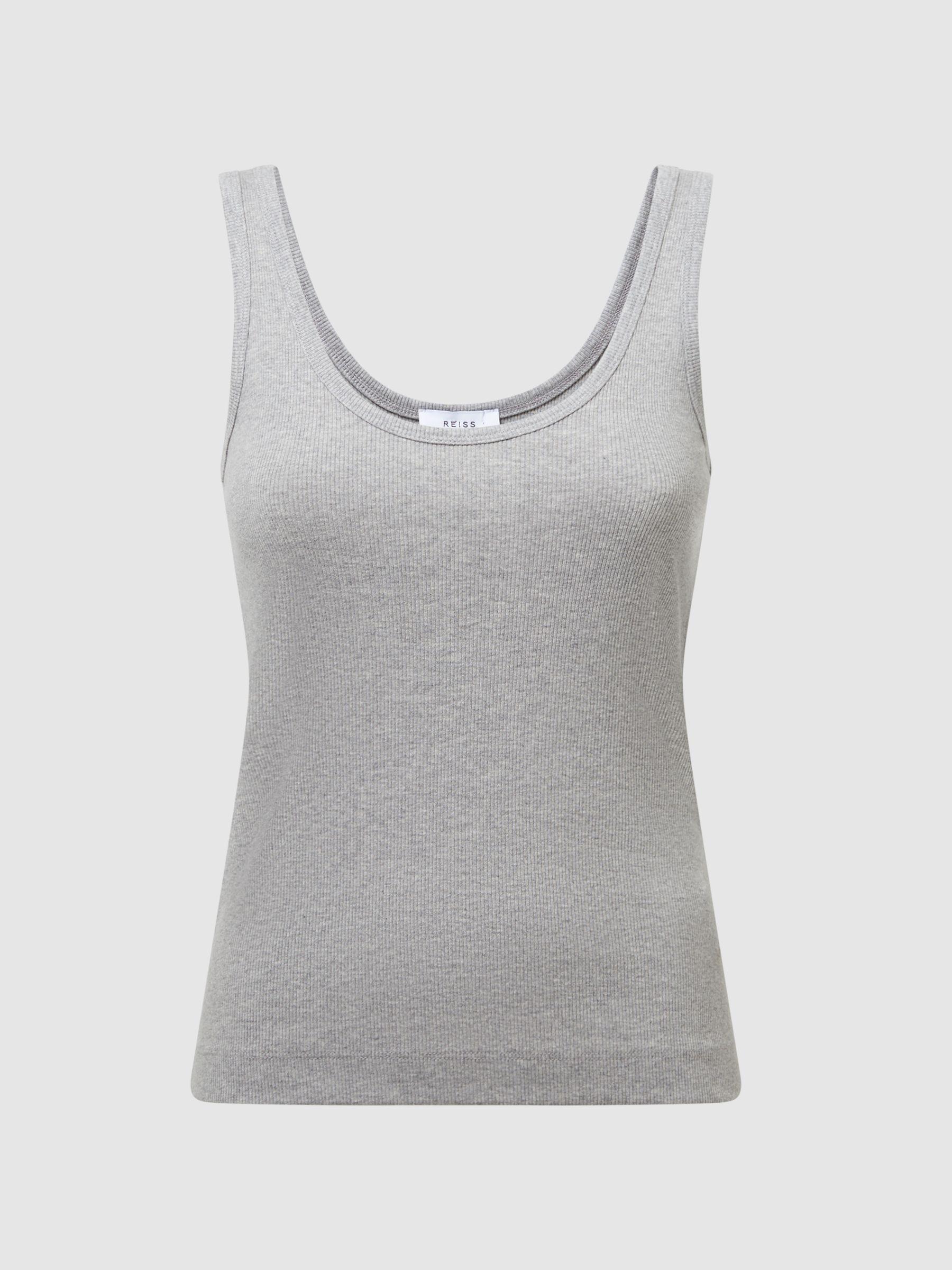 Violet Grey Marl Scoop Neck Jersey Vest Top Product Image