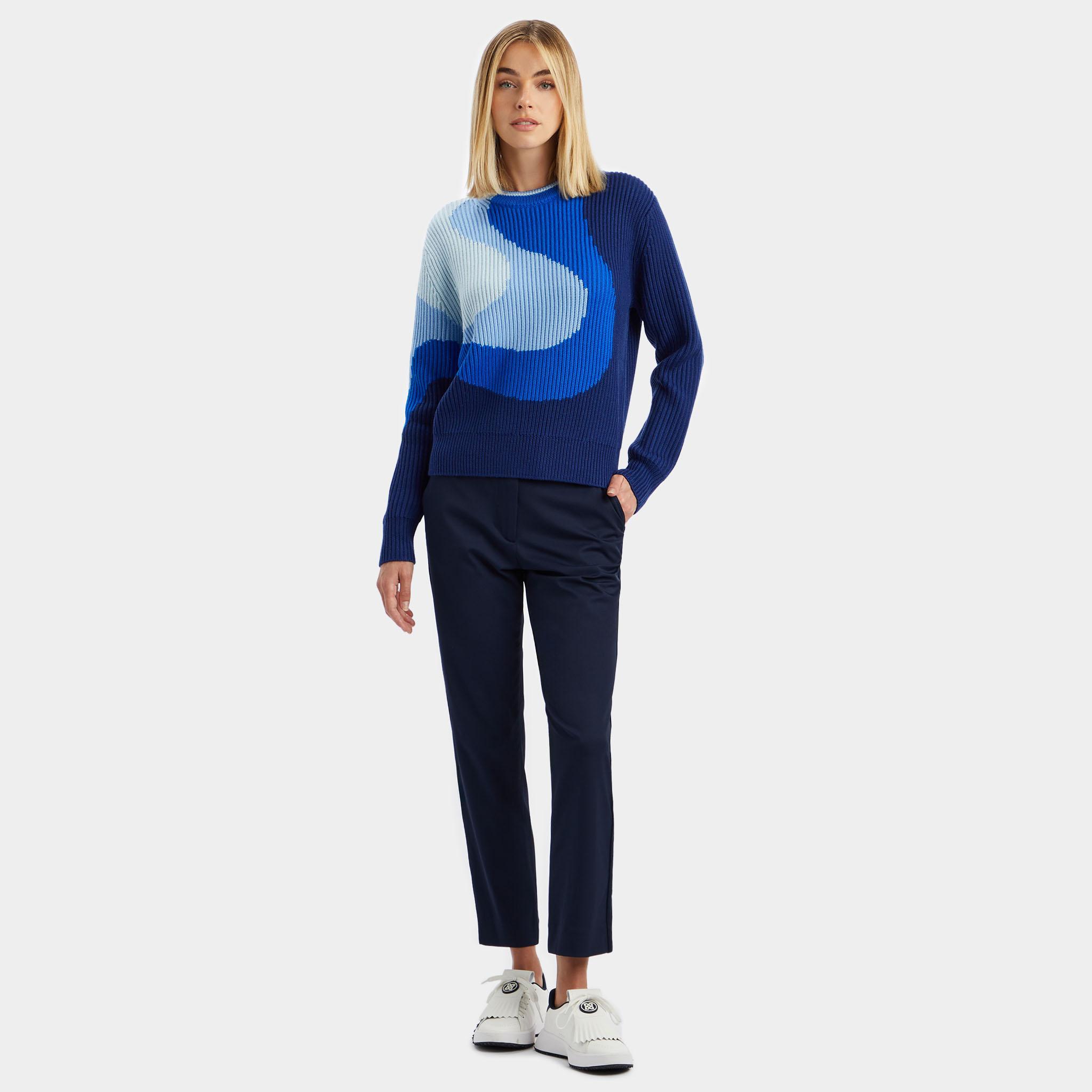 MERINO WOOL GRADIENT JACQUARD CREWNECK SWEATER Product Image