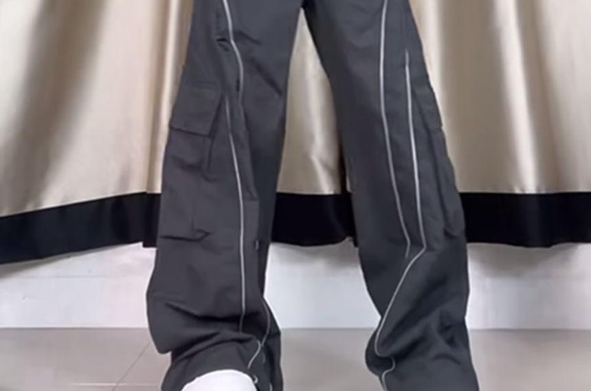 High Waist Loose-Fit Wide-Leg Sweatpants Product Image