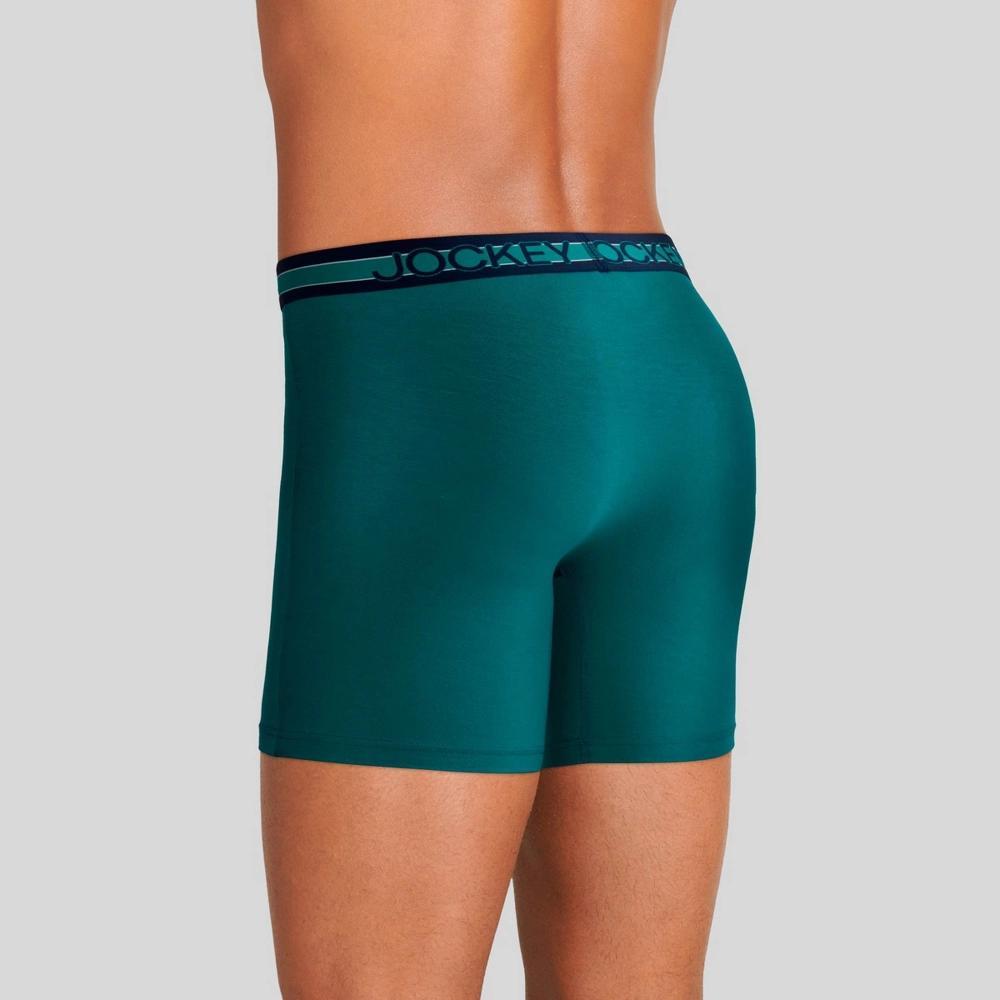 Jockey Generation Mens No Chafe Pouch Ultra Soft Stretch Boxer Briefs 3pk - Aqua /Aqua Blue/Navy Blue M Product Image