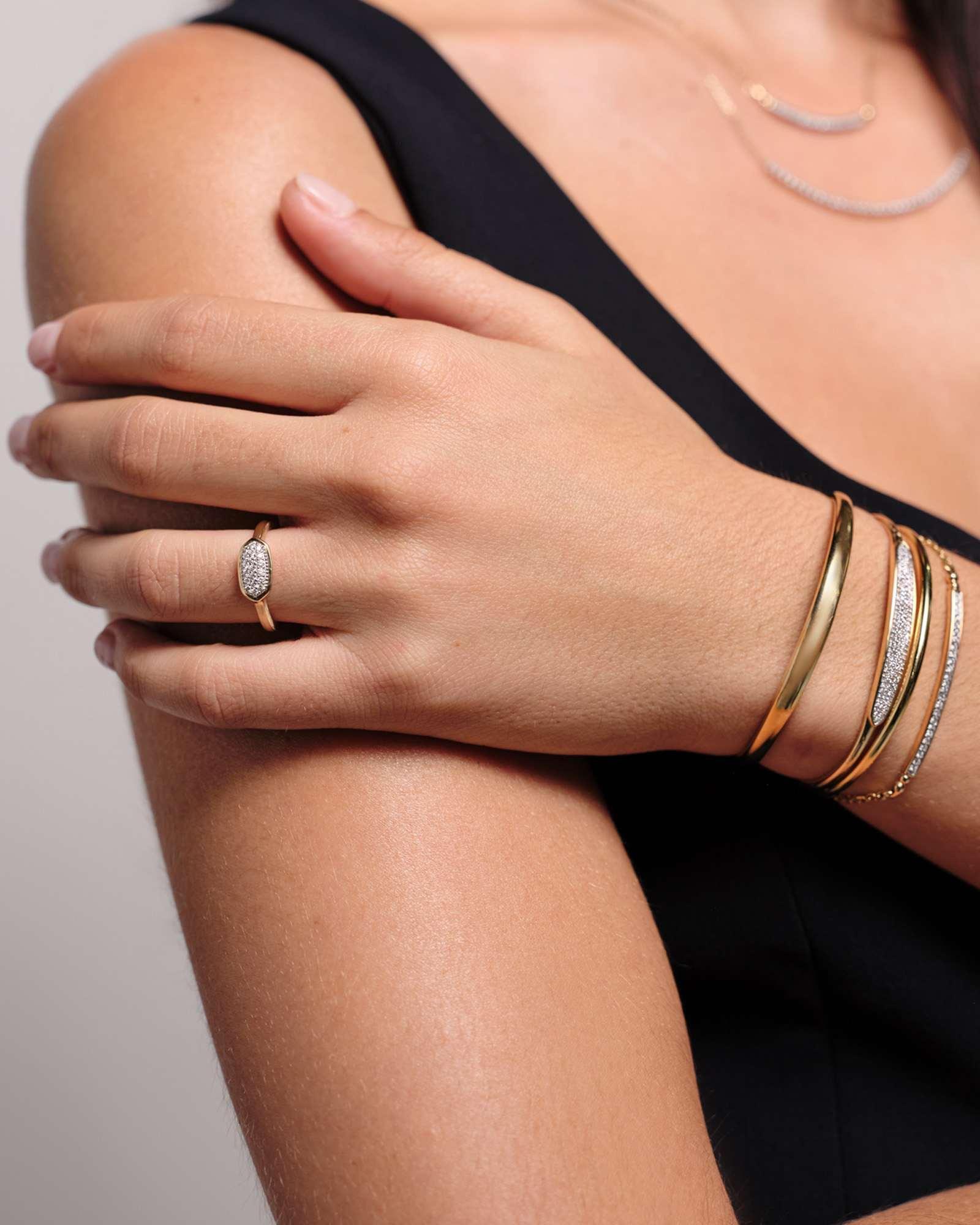 Ott 14k Yellow Gold Delicate Bracelet in White Diamond Product Image
