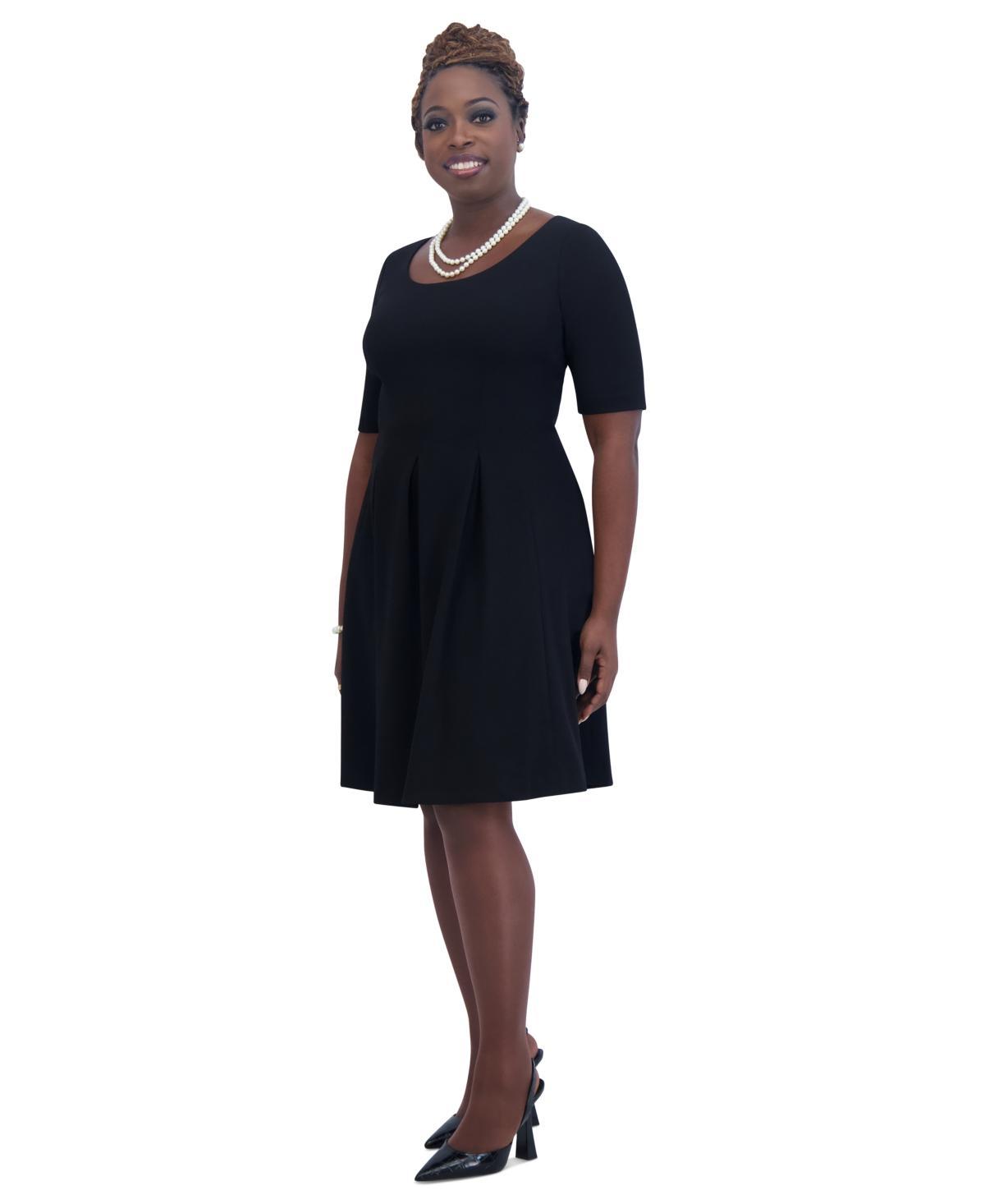 Kasper Womens Caroline Crepe Scoop-Neck Dress Product Image