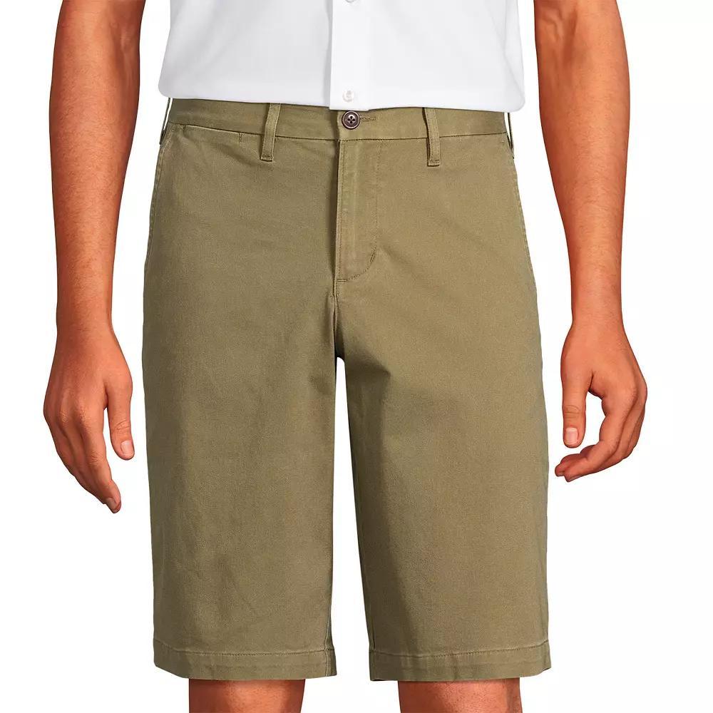 Big & Tall Lands End 11-Inch Comfort-Waist Knockabout Chino Shorts, Mens Green Product Image