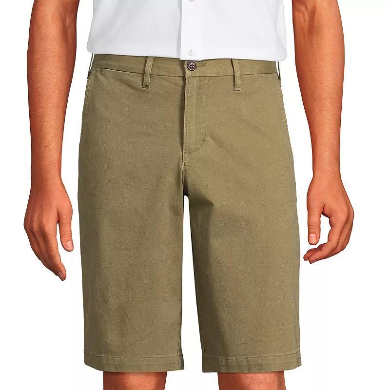 Big & Tall Lands End 11-Inch Comfort-Waist Knockabout Chino Shorts, Mens Green Product Image