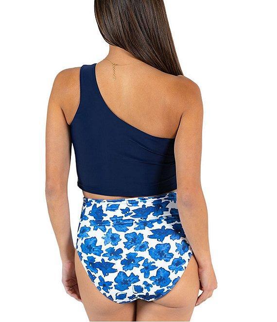 Janela Bay Shoreline Floral Ruched High Cut Seamless High Waist Swim Bottom Product Image