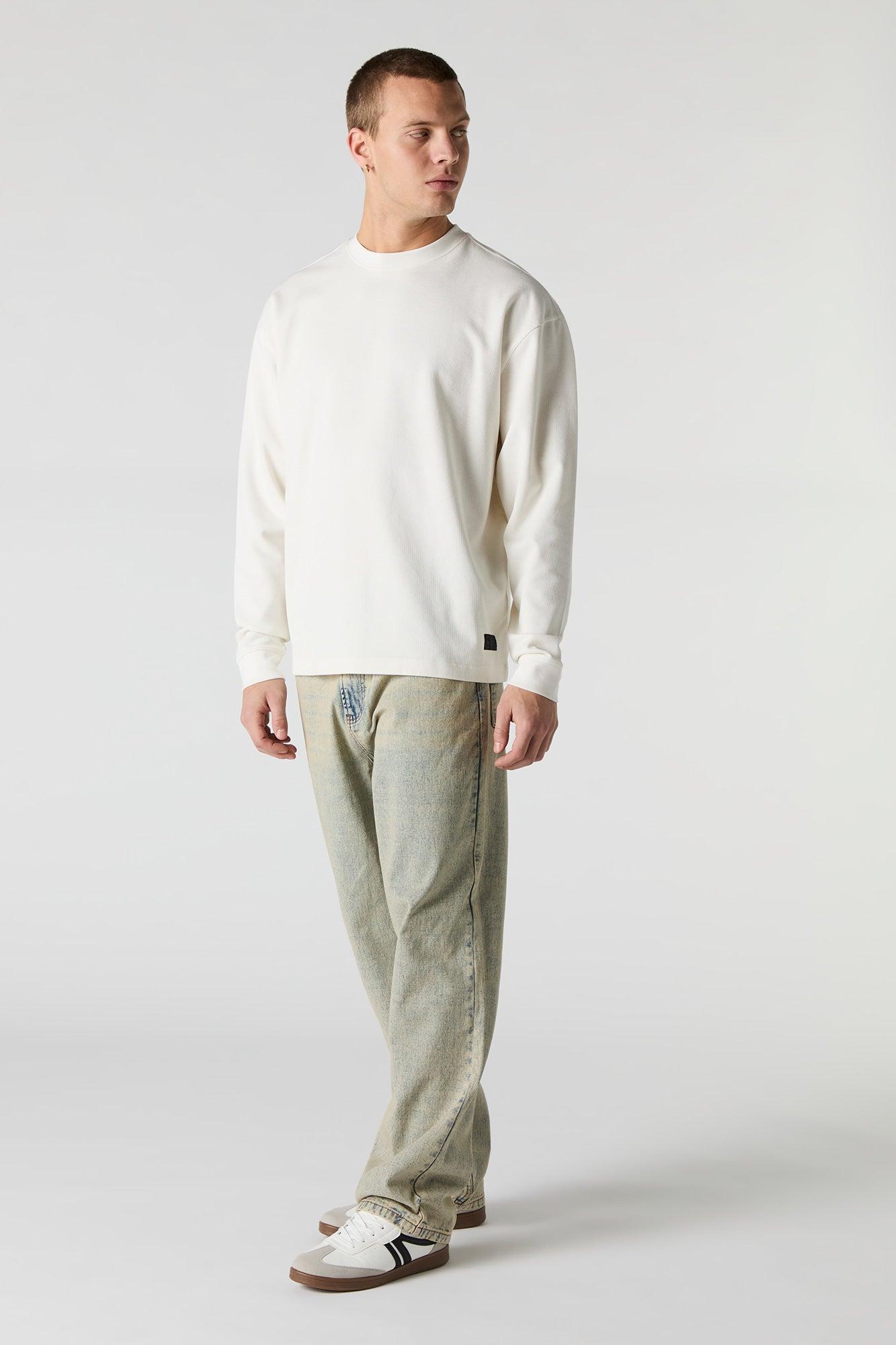 Ribbed Crewneck Sweatshirt Male Product Image
