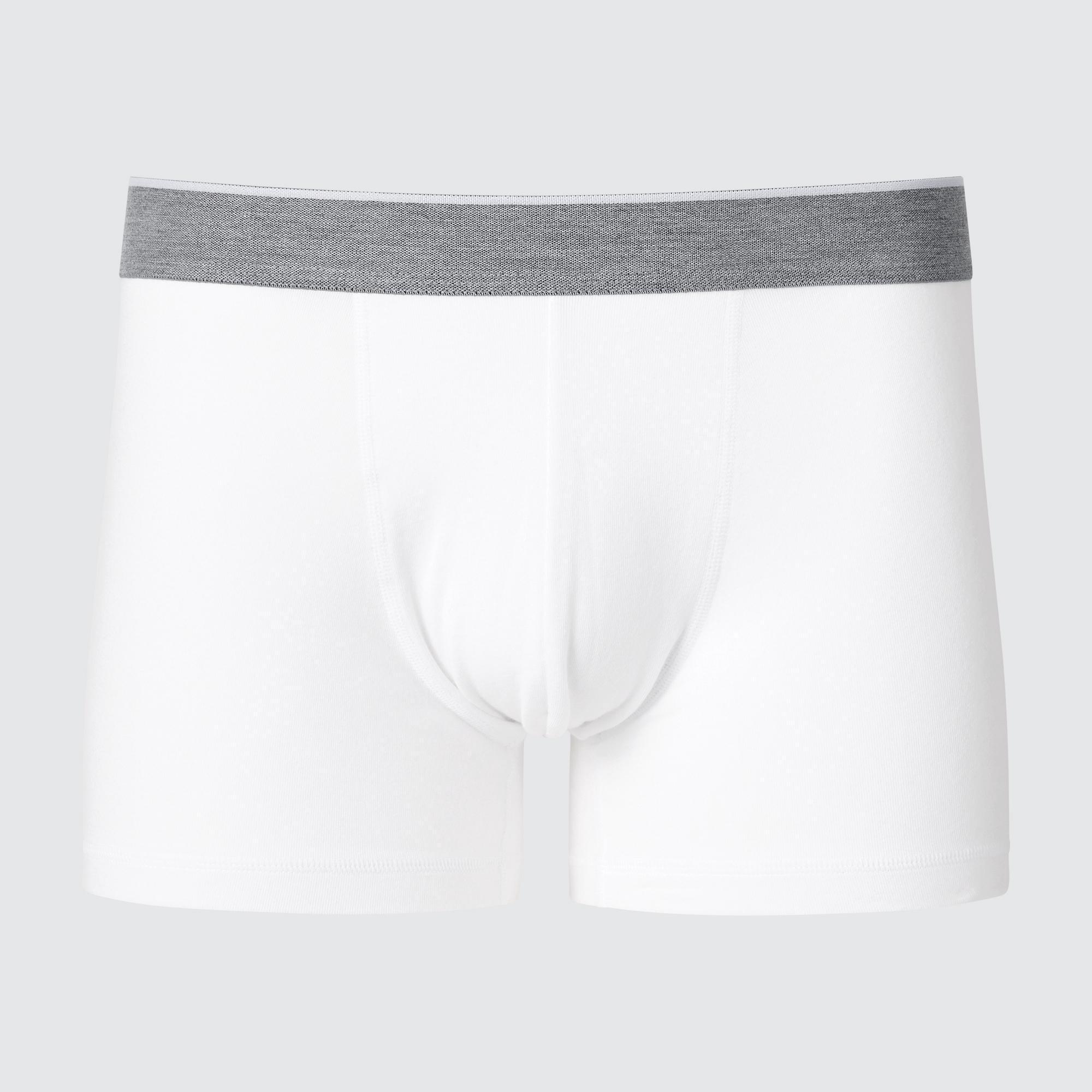 Mens Cotton Low Rise Boxer Briefs with Odor Control White XL UNIQLO US Product Image