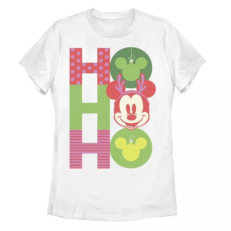 Disney's Mickey Mouse Juniors' Christmas Ornaments Graphic Tee, Women's, Size: XL, White Product Image