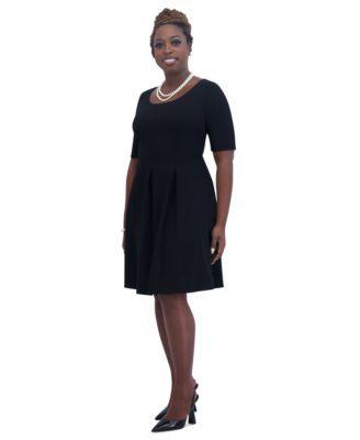 Kasper Womens Caroline Crepe Scoop-Neck Dress Product Image