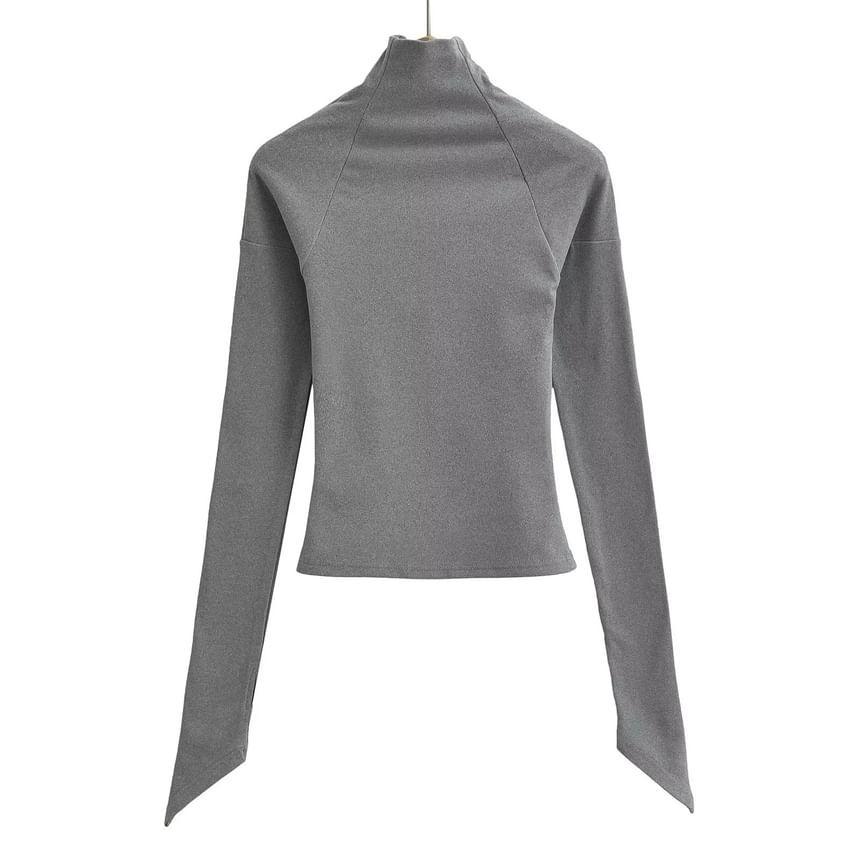Long-Sleeve Turtleneck Plain Top Product Image