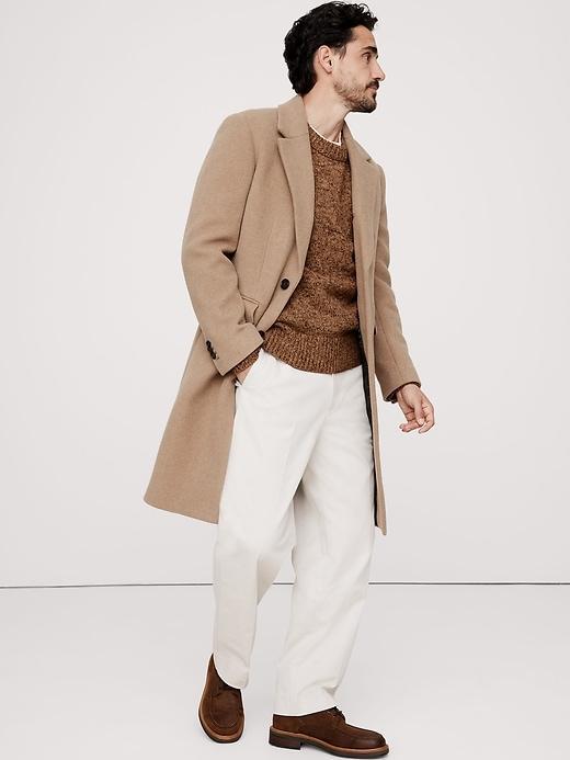 Relaxed Wool-Cotton Crew-Neck Sweater Product Image