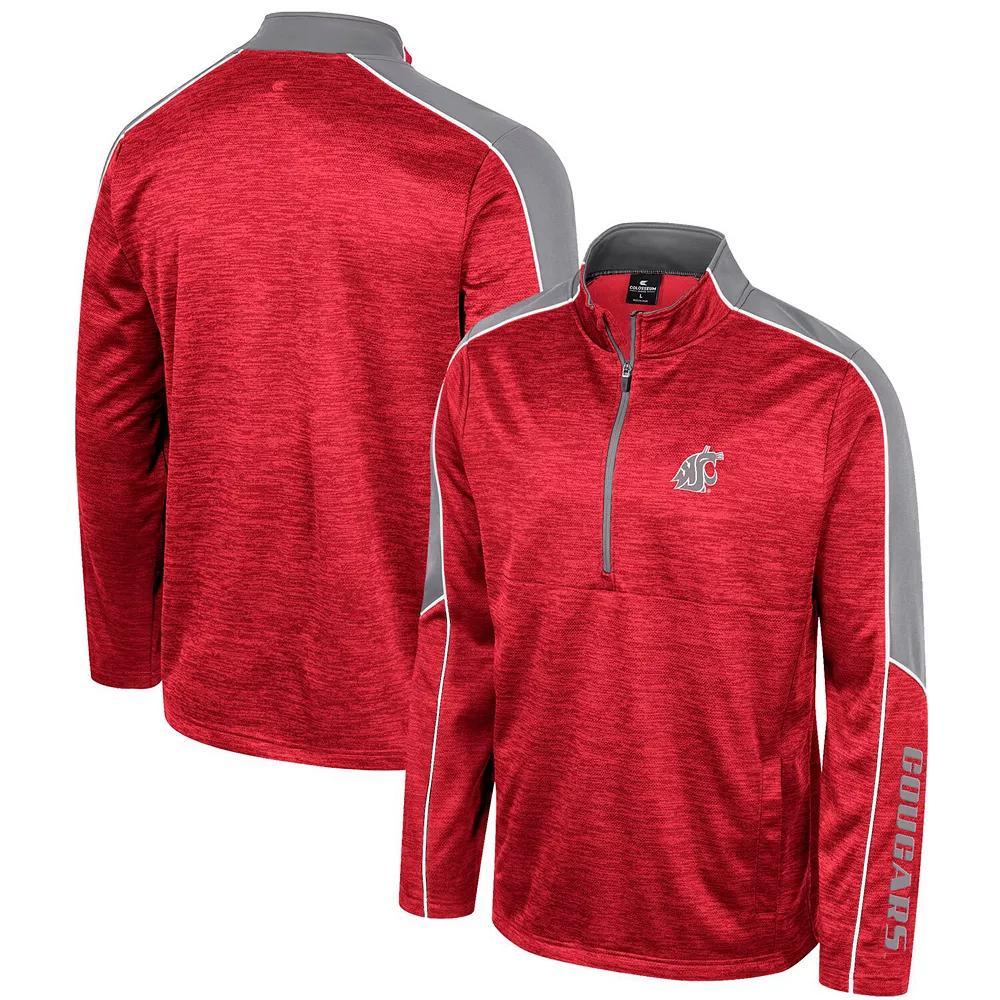 Men's Colosseum Cardinal Washington State Cougars Marled Half-Zip Jacket, Size: XL, Wsc Red Product Image