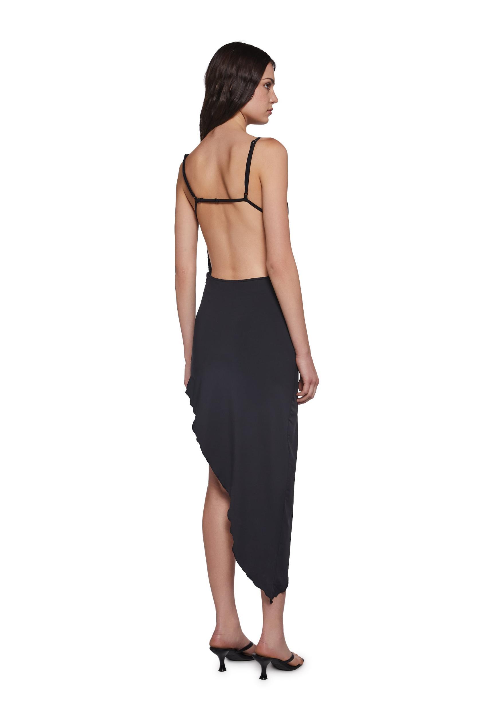Womens Sexy Asymmetrical Dress Generation Kiss- Black Product Image