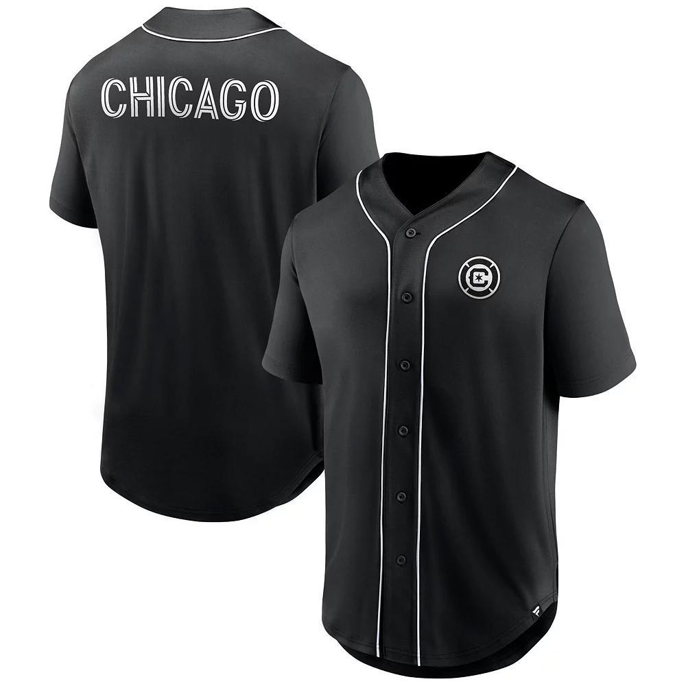 Men's Fanatics Branded Black Sporting Kansas City Third Period Fashion Baseball Button-Up Jersey, Size: Large Product Image