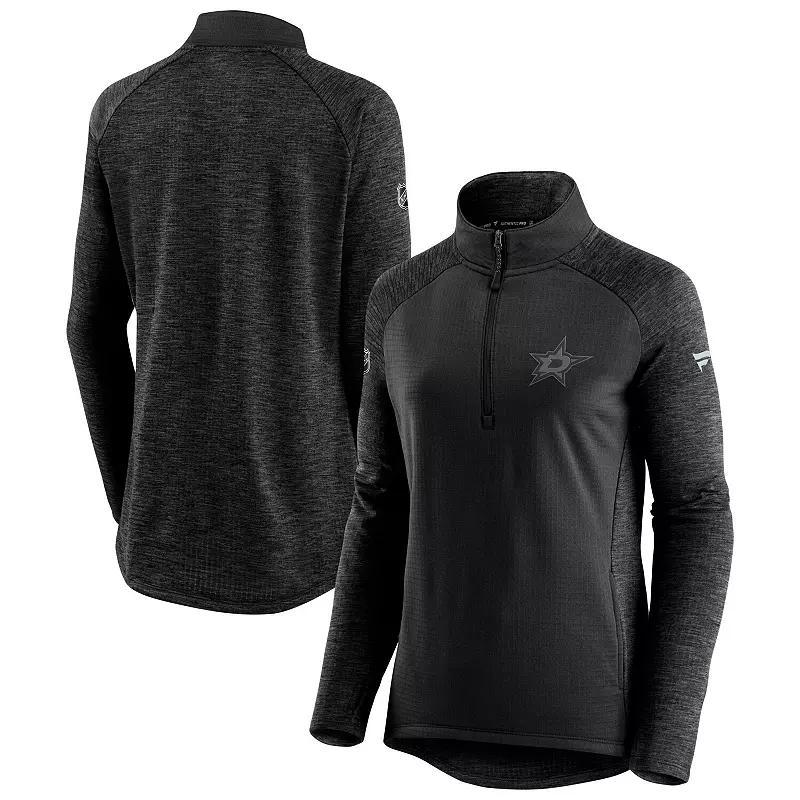 Womens Fanatics Branded Blue/Heathered Blue Tampa Bay Lightning Logo Authentic Pro Travel & Training Raglan Quarter-Zip Jacket Product Image
