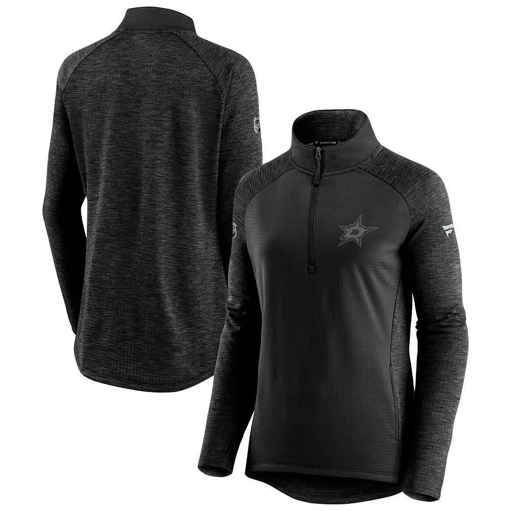 Womens Fanatics Branded Blue/Heathered Blue Tampa Bay Lightning Logo Authentic Pro Travel & Training Raglan Quarter-Zip Jacket Product Image