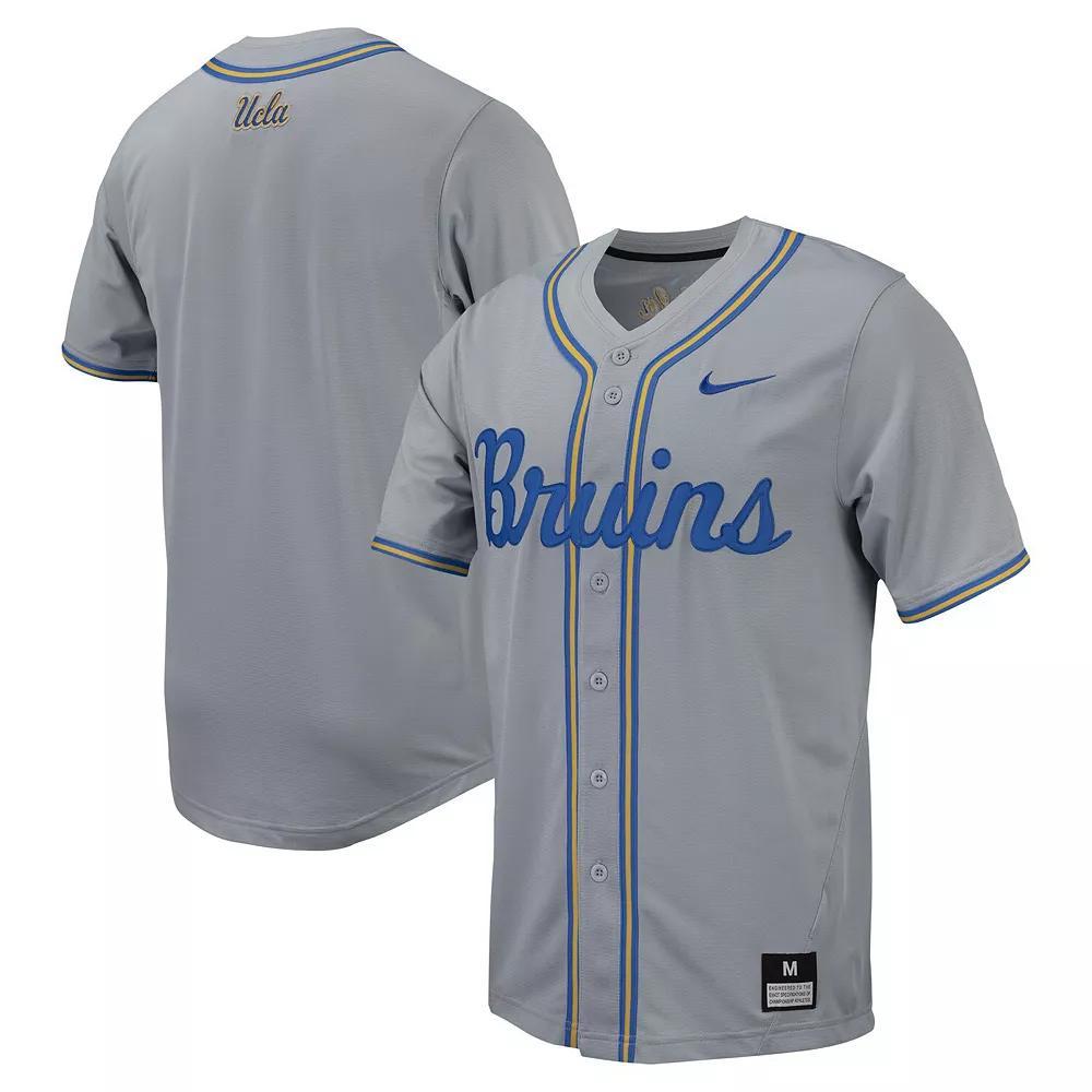 Men's Nike Gray UCLA Bruins Replica Full-Button Baseball Jersey, Size: Small, Grey Product Image