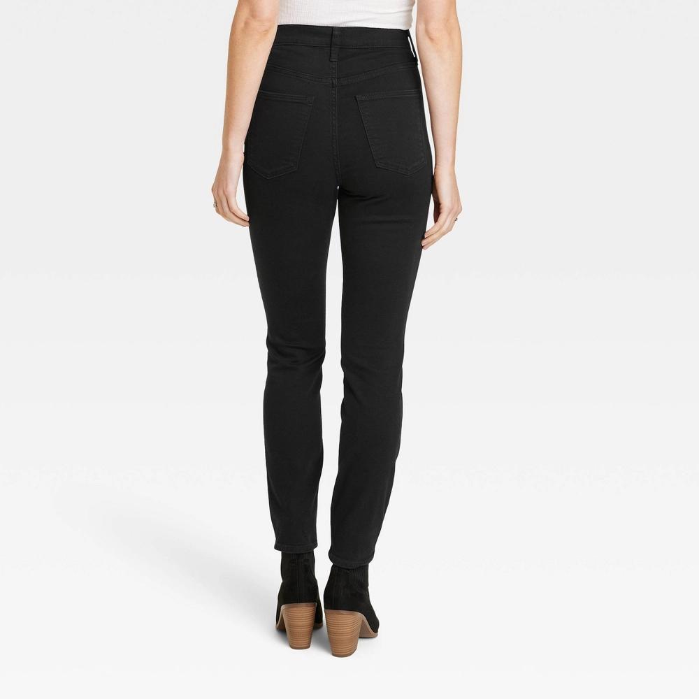 Women's High-Rise Skinny Jeans - Universal Thread™ Black Wash 12 Short: Midweight , Ankle Length Product Image