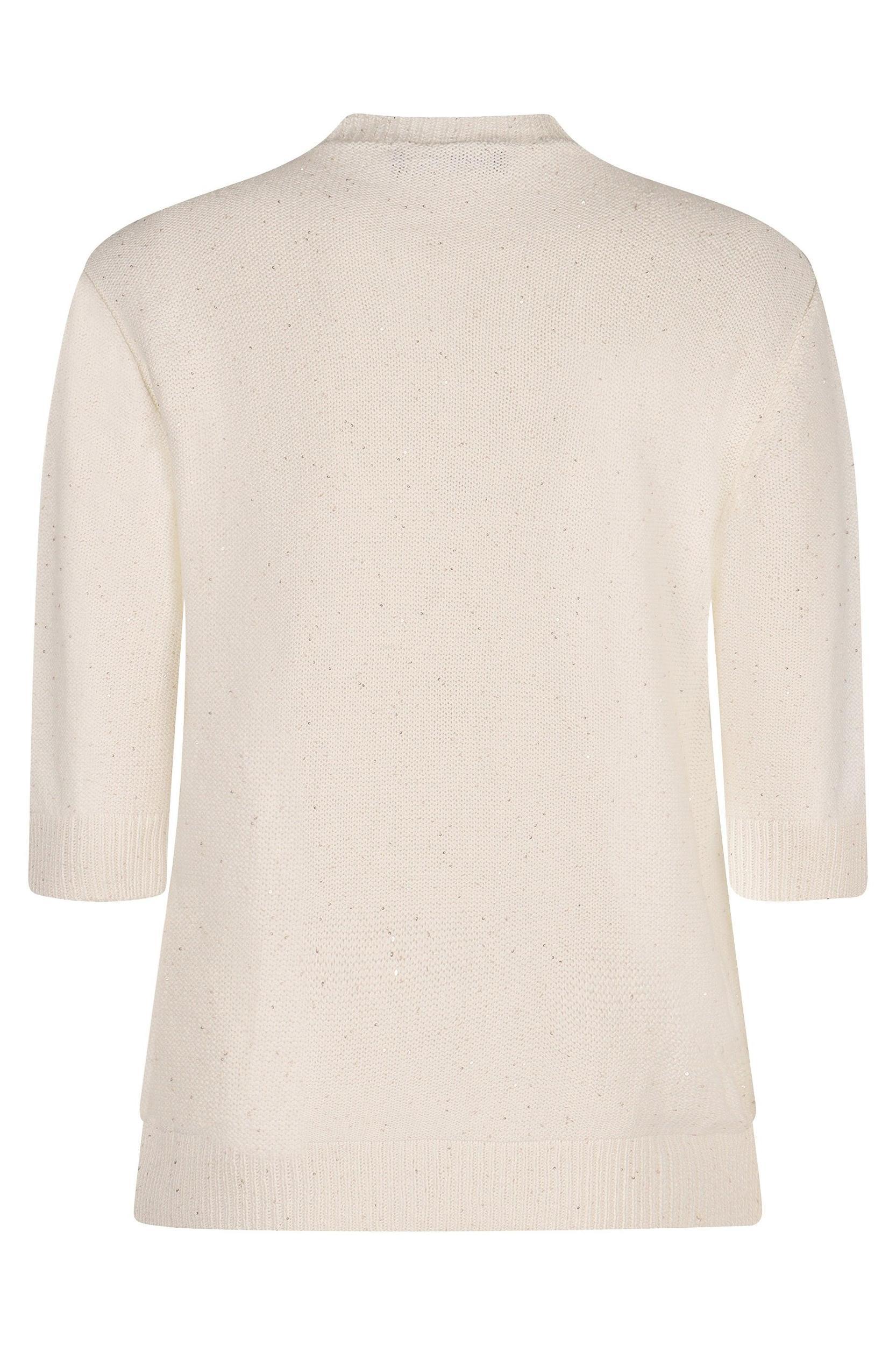 FABIANA FILIPPI Cotton And Linen Cardigan In White Product Image