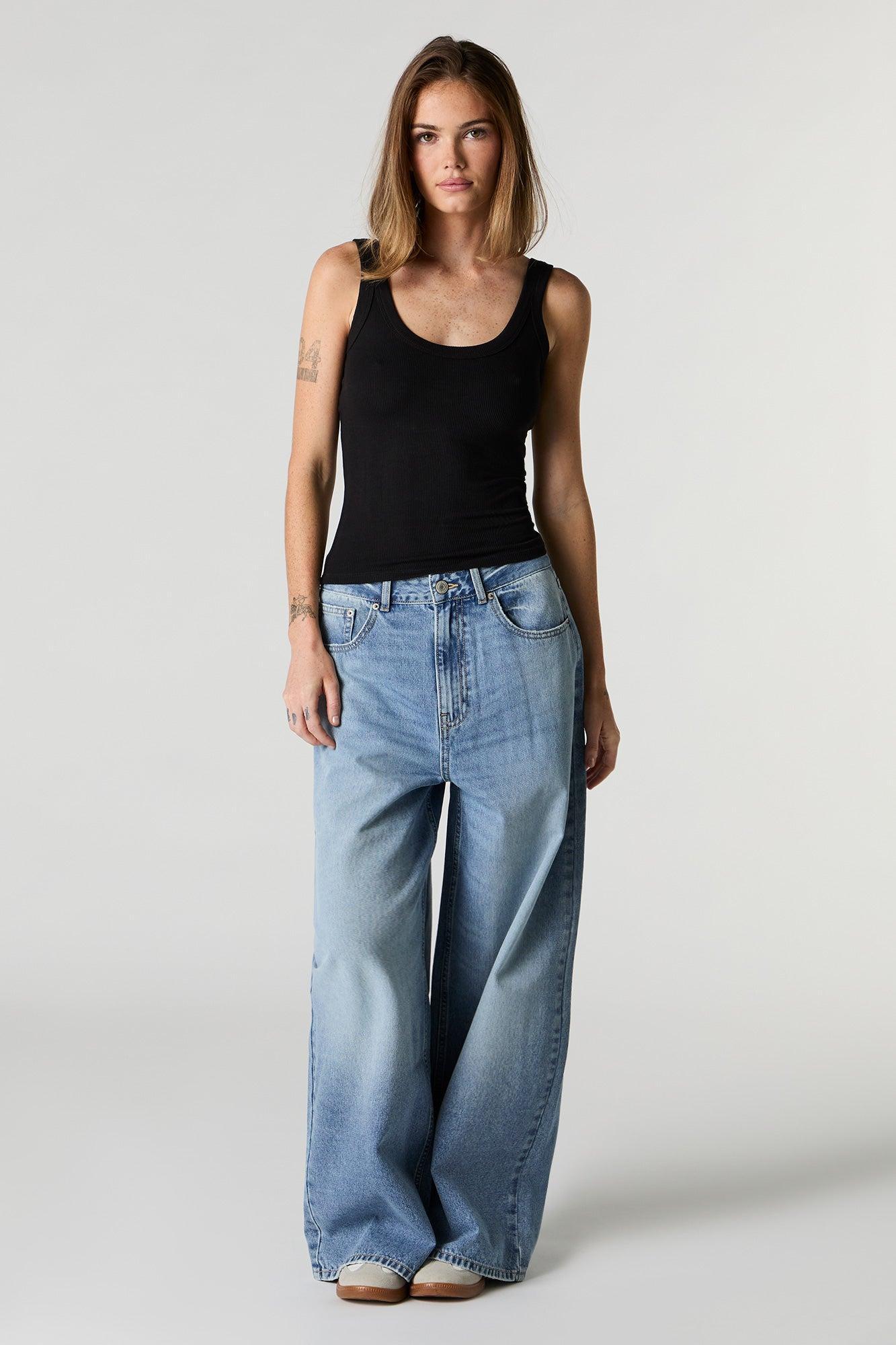 Ribbed Scoop Neck Skimmer Tank Female Product Image
