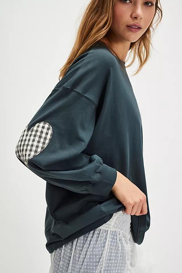 Gingham Heart One-Size Long-Sleeve Tee Product Image
