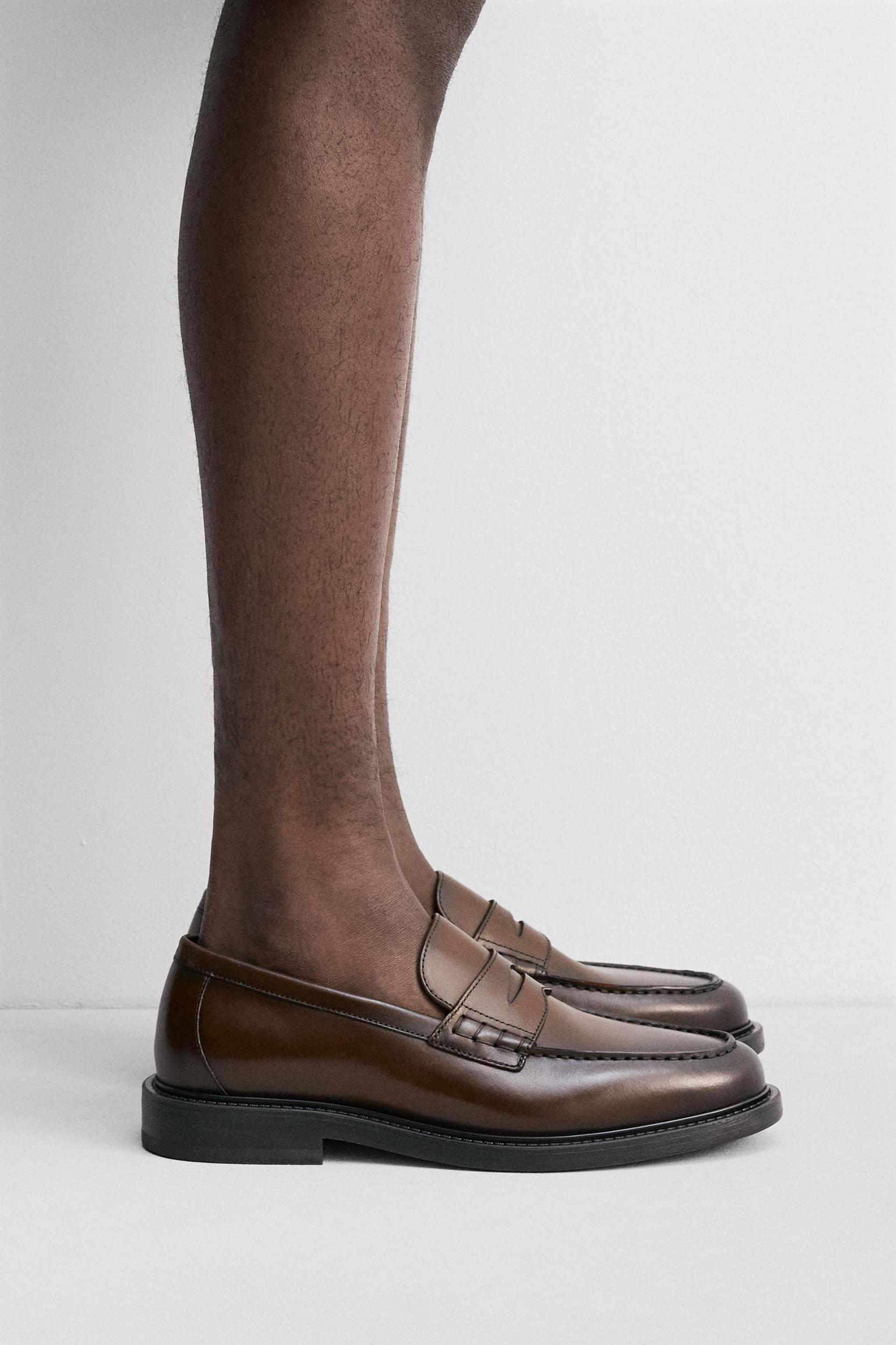 LEATHER PENNY LOAFERS Product Image