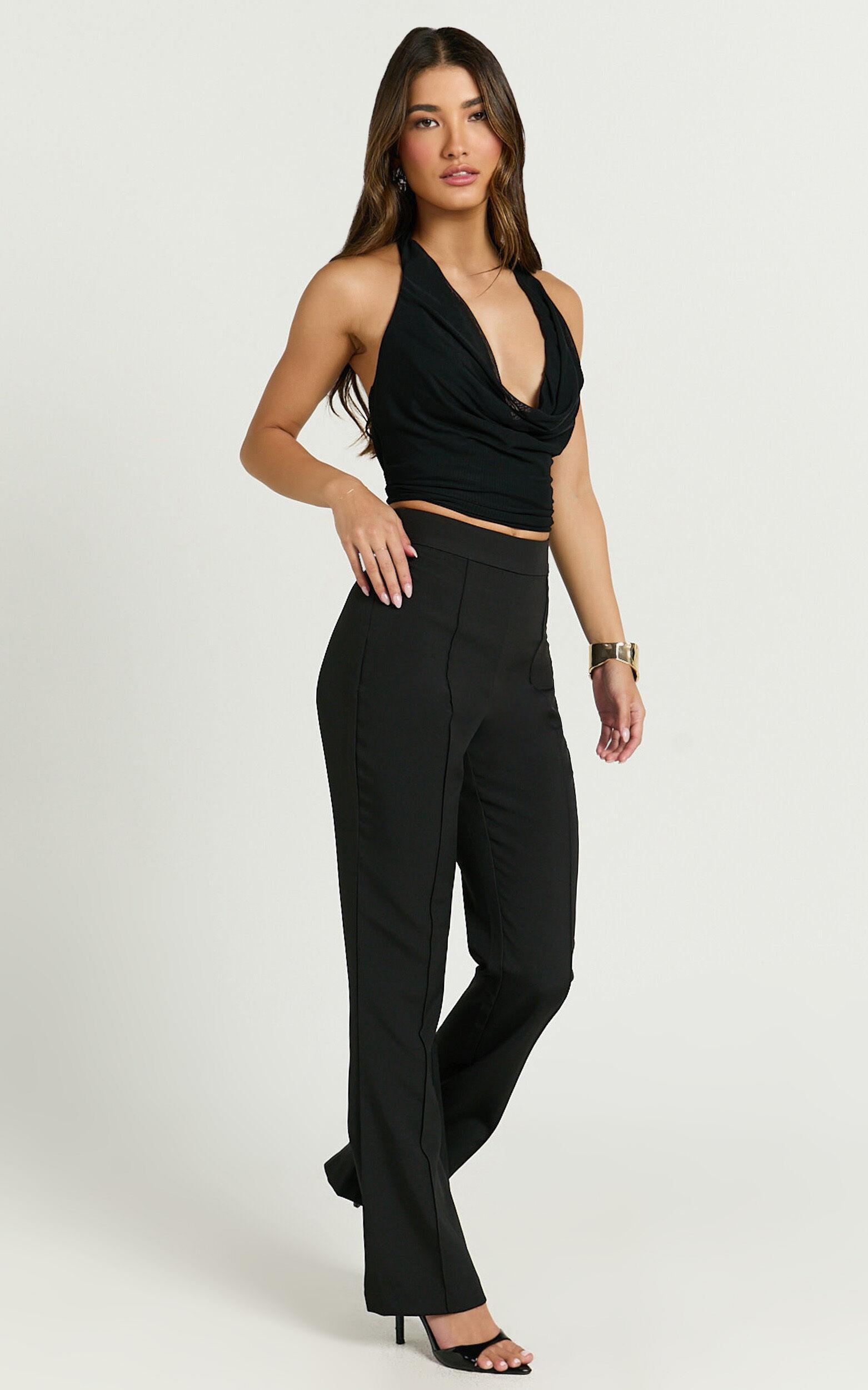 Roschel Pants - High Waisted Flared Pants in Black Product Image