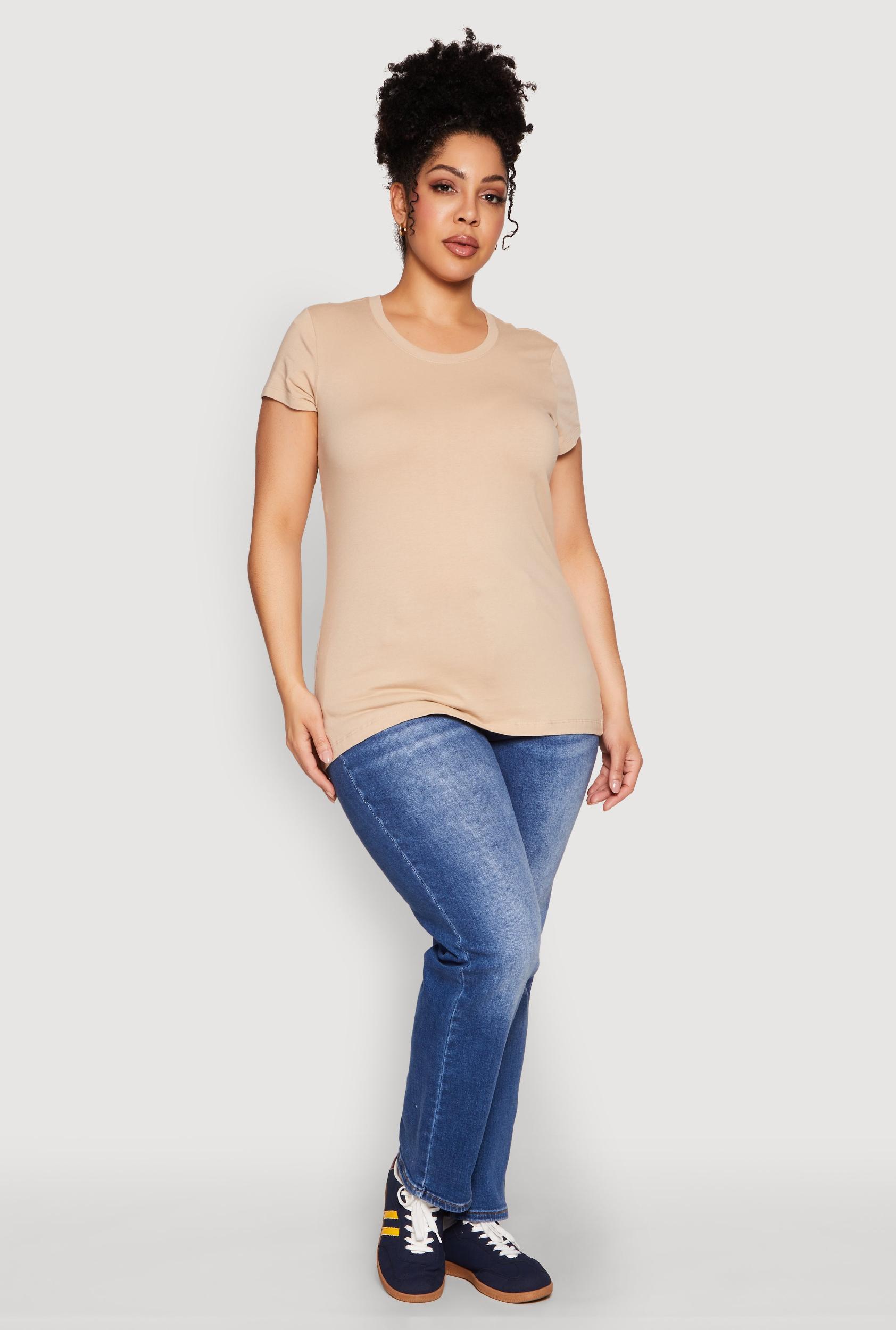 Womens Plus Size Basic Crew Neck Tee Product Image