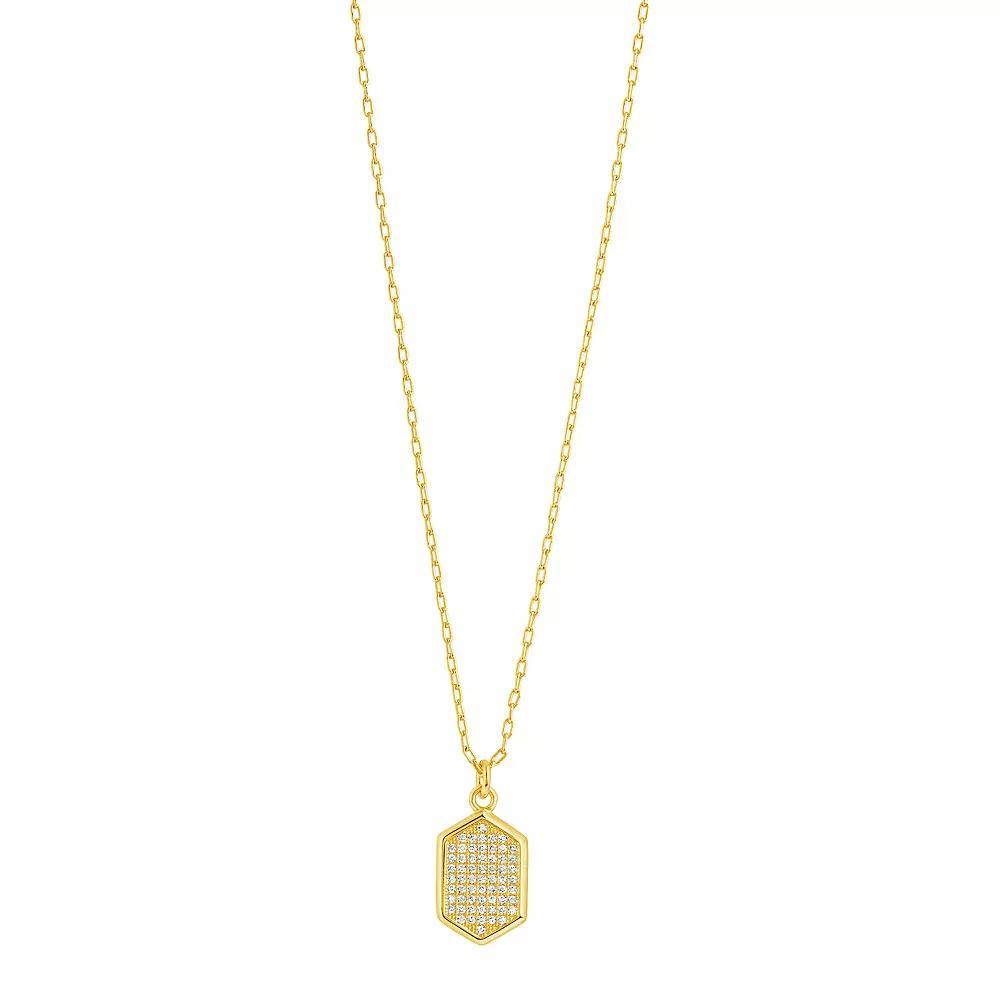 MC Collective Cubic Zirconia Verity Pendant Necklace, Women's, Size: 16", Gold Tone Product Image