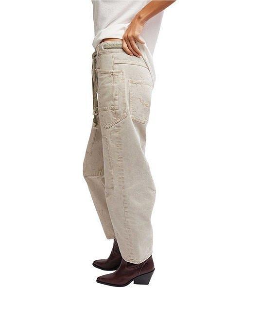 Free People Moxie Low Rise Pull-On Oversized Patch Pockets Barrel Jeans Product Image