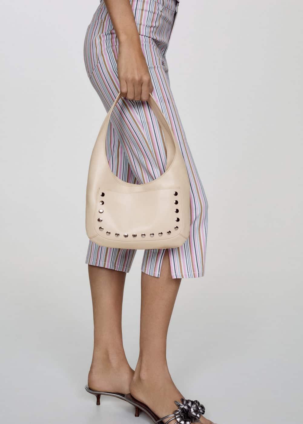 Stud leather bag - Women | MANGO USA Product Image