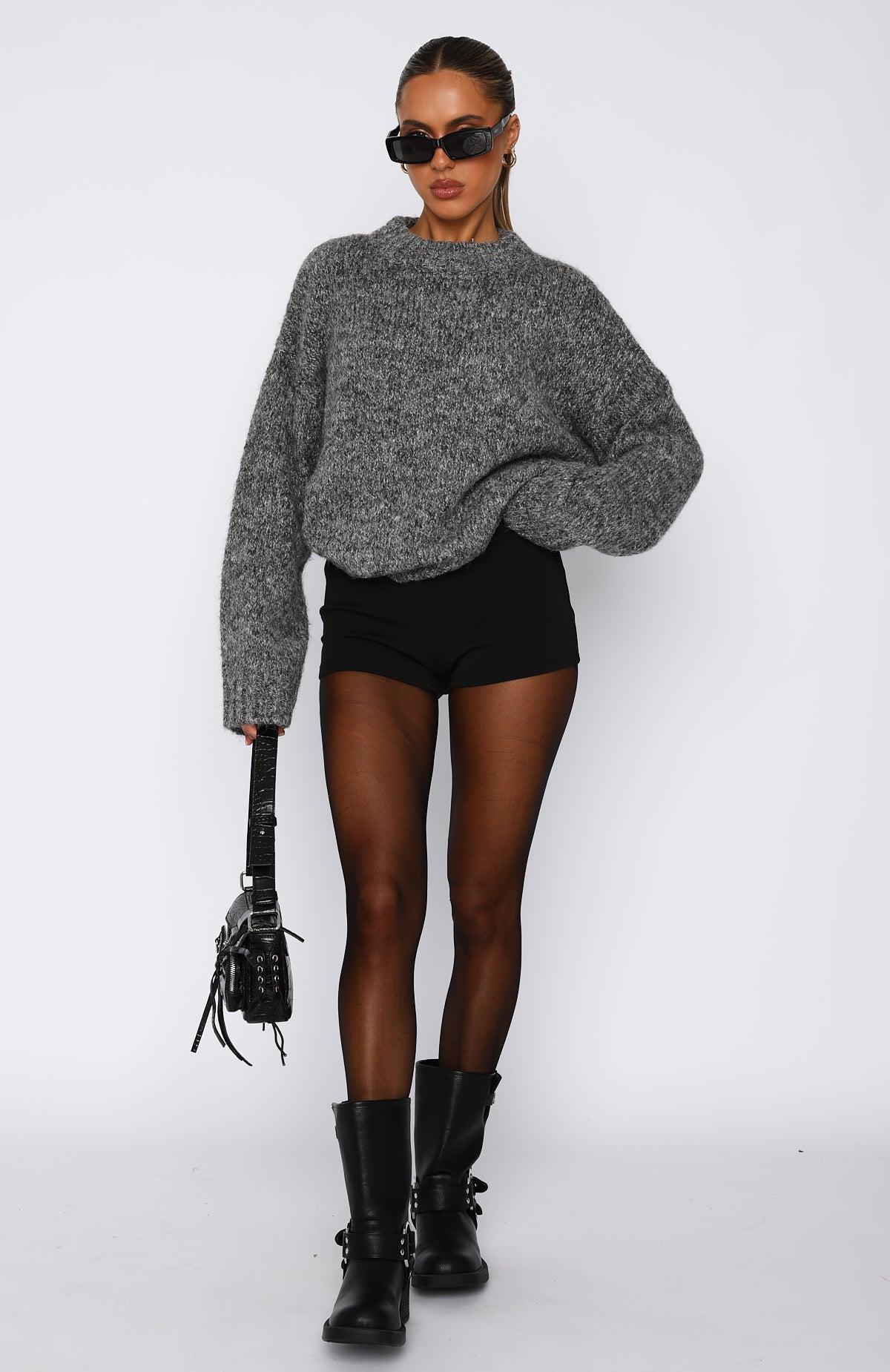 Ice Queen Knit Sweater Smokey Grey Product Image