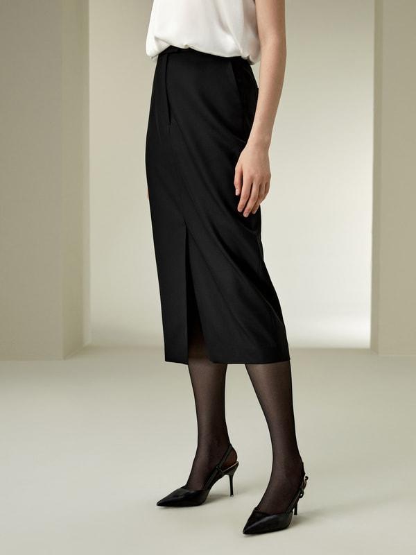 Modern Beauty Silk Wool Pencil Skirt Product Image