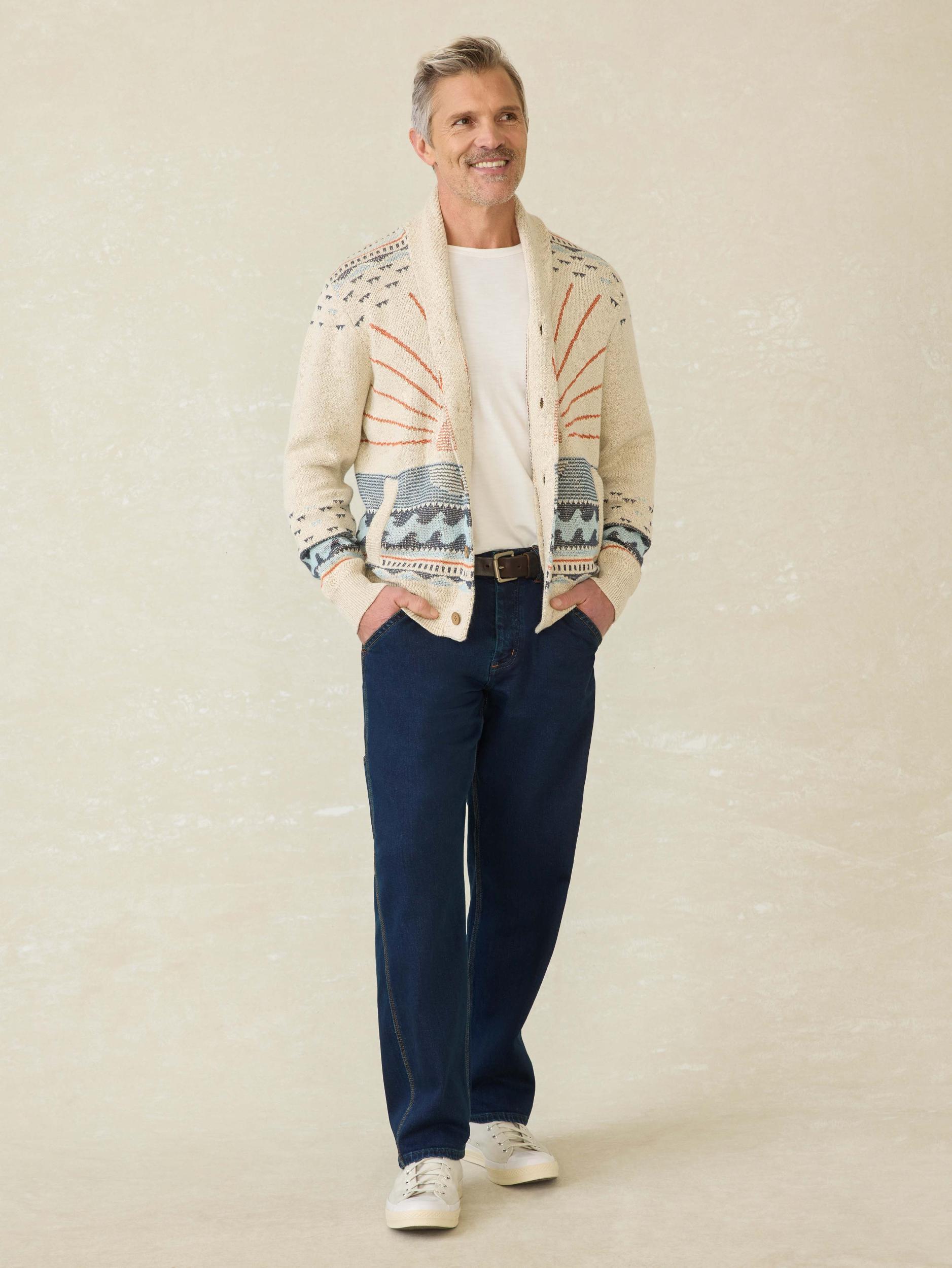 Cardigan Sweater - Sand Island Male Product Image