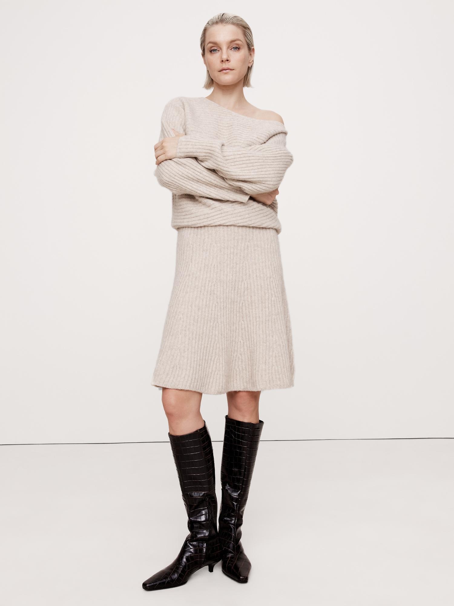 Dolman Ribbed Mini Sweater Dress Product Image