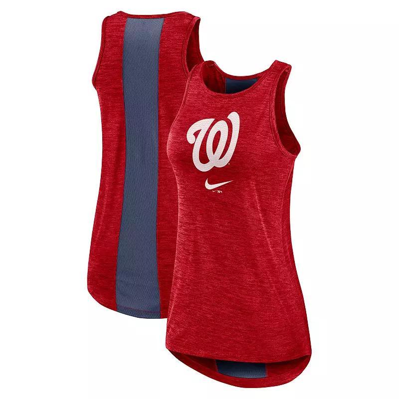 Women's Nike Navy Cleveland Guardians Right Mix High Neck Tank Top, Size: Small, Grd Blue Product Image