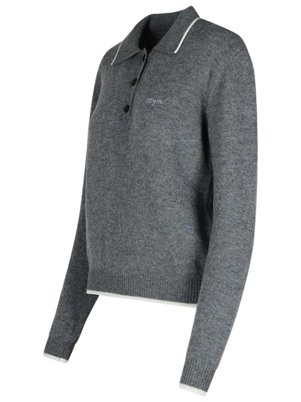 MSGM Grey Cashmere Blend Sweater Product Image