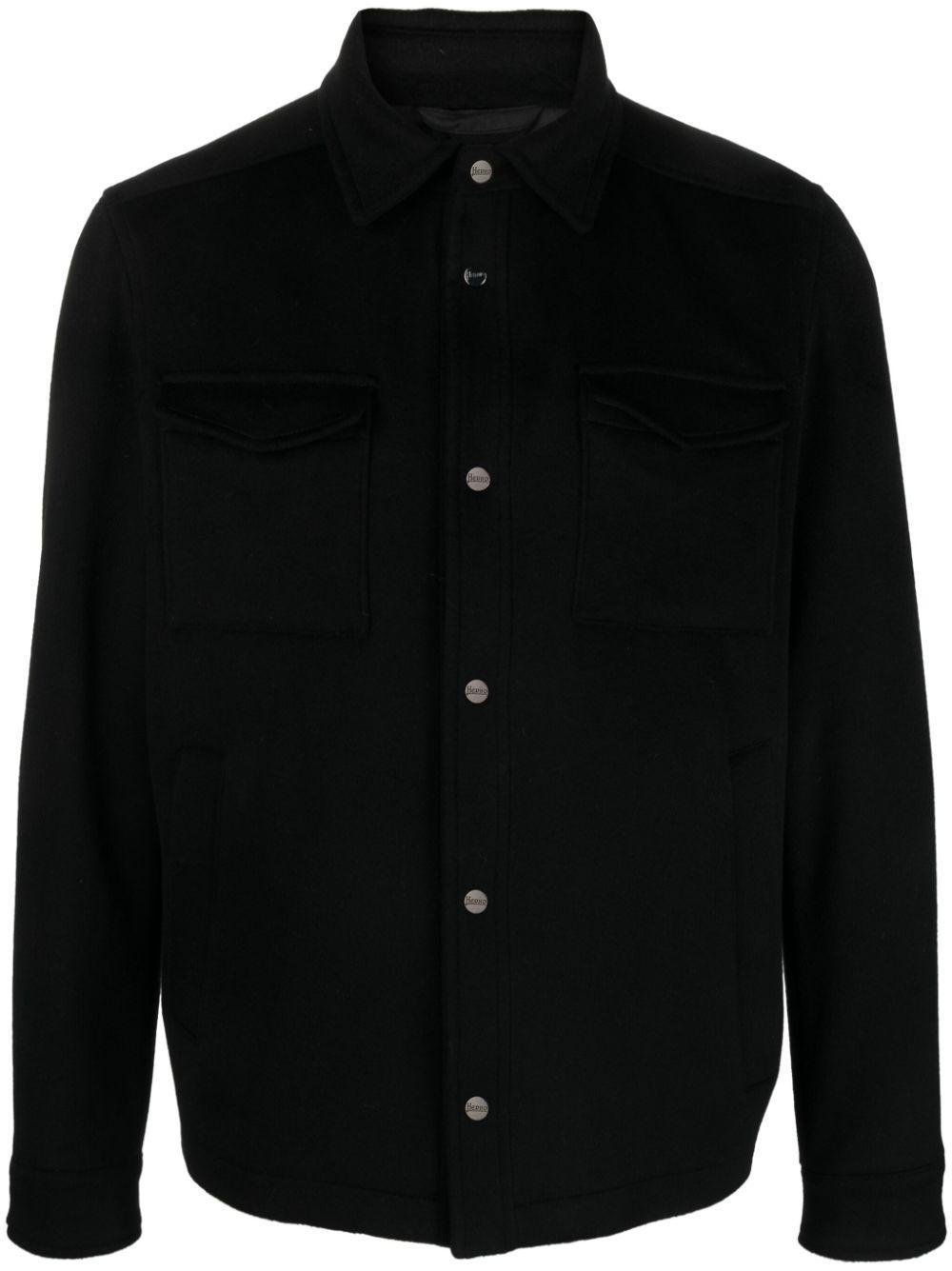 HERNO Button-up Shirt Jacket In Black Product Image