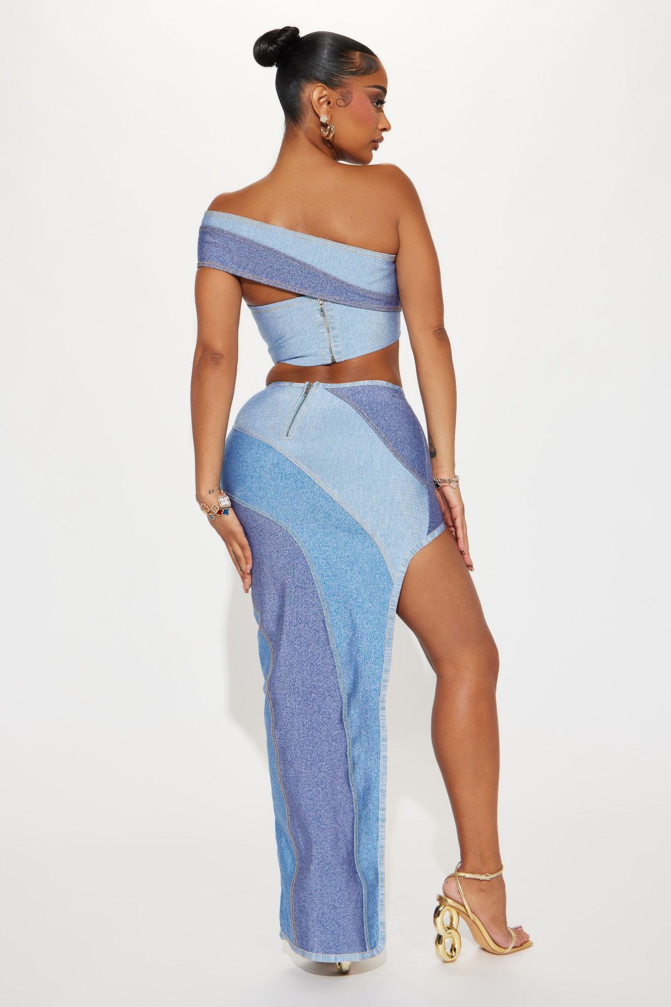 Rio Bandage Skirt Set - Blue/combo Product Image