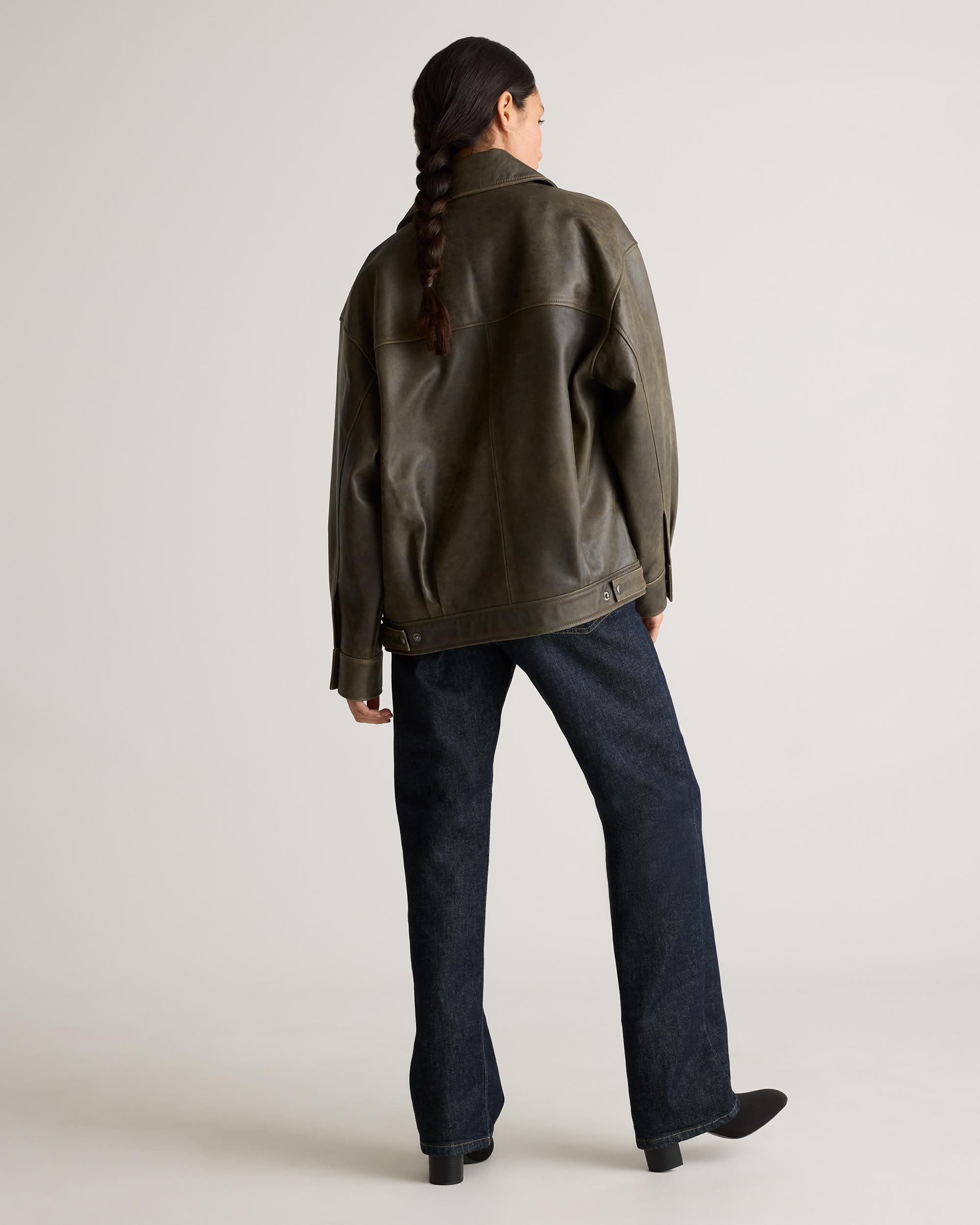 Quince | Women's OverSized Bomber Jacket Leather Product Image